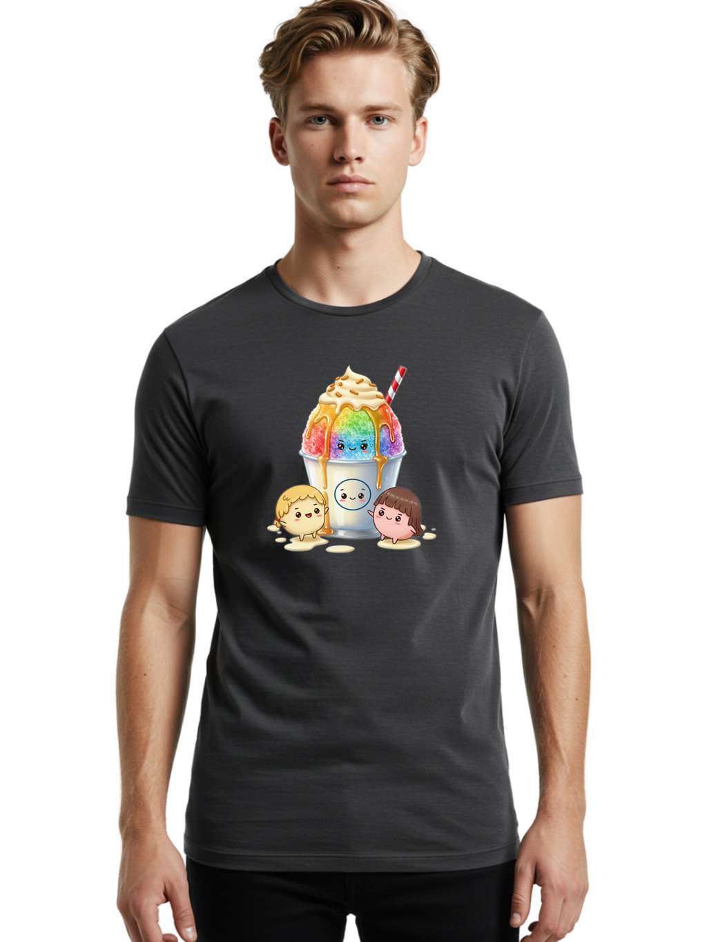 Rainbow-Shaved-Ice Men'S Graphic Tee, 100% Cotton, Comfortable Casual Summer Wear, Machine Washable, Vintage Camera, Old Camera, Antique Camera, Black Camera, Classic Photography, Photography Equipment, Nostalgic Device, Film Camera, Bah007