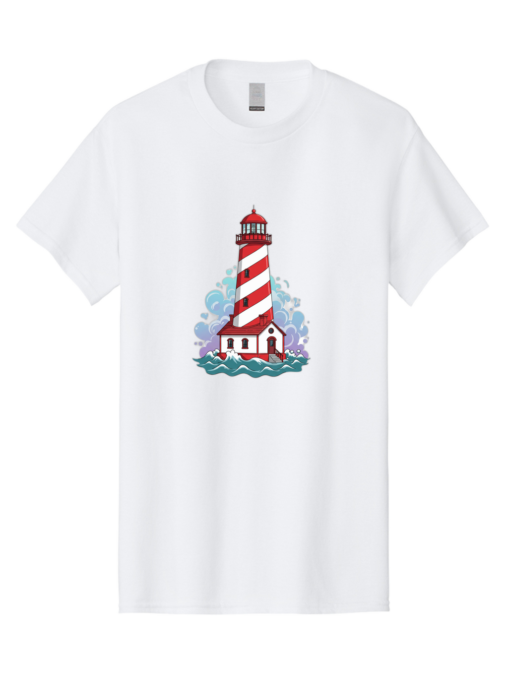 Red-And-White-Lighthouse Men'S Graphic Tee, 100% Cotton, Comfortable Casual Summer Wear, Machine Washable, Vintage Camera, Old Camera, Antique Camera, Black Camera, Classic Photography, Photography Equipment, Nostalgic Device, Film Camera, Bah012