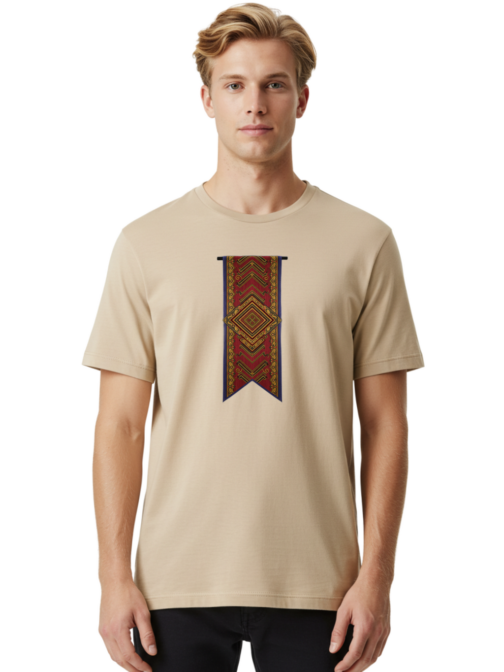 Red-Banner-With-Gold-Diamond Men'S Graphic Tee, 100% Cotton, Comfortable Casual Summer Wear, Machine Washable, Vintage Camera, Old Camera, Antique Camera, Black Camera, Classic Photography, Photography Equipment, Nostalgic Device, Film Camera, Bah015