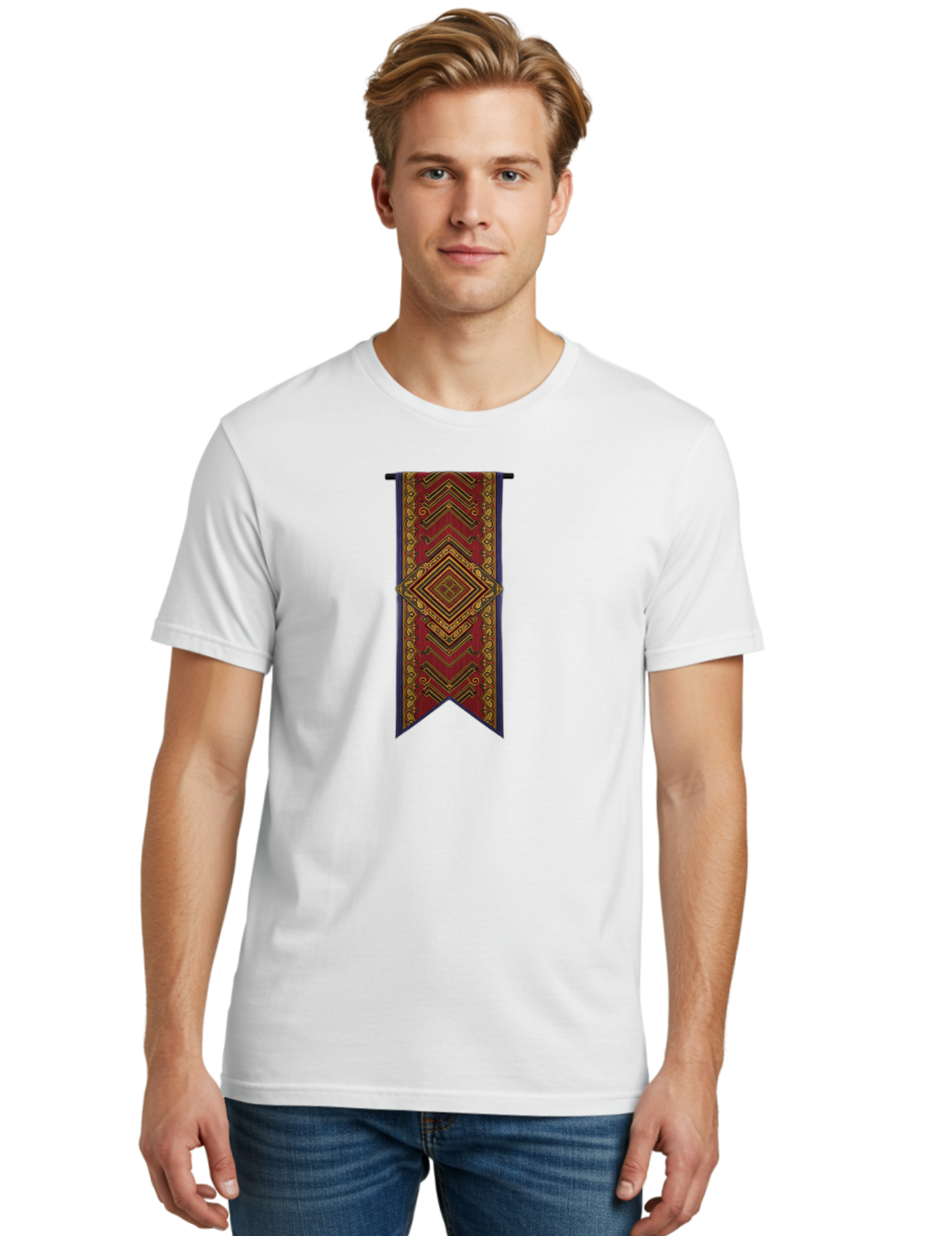 Red-Banner-With-Gold-Diamond Men'S Graphic Tee, 100% Cotton, Comfortable Casual Summer Wear, Machine Washable, Vintage Camera, Old Camera, Antique Camera, Black Camera, Classic Photography, Photography Equipment, Nostalgic Device, Film Camera, Bah015