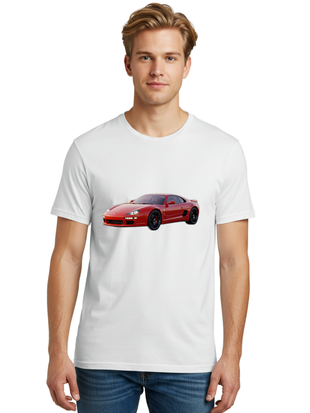 Red-Sports-Car Men'S Graphic Tee, 100% Cotton, Comfortable Casual Summer Wear, Machine Washable, Vintage Camera, Old Camera, Antique Camera, Black Camera, Classic Photography, Photography Equipment, Nostalgic Device, Film Camera, Camera Art Bah023