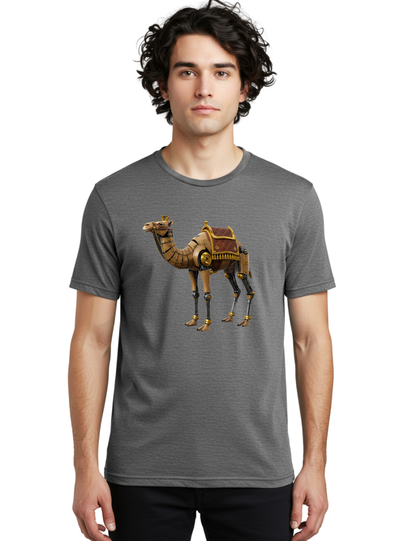 Robo-Camel Men'S Graphic Tee, 100% Cotton, Comfortable Casual Summer Wear, Machine Washable, Vintage Camera, Old Camera, Antique Camera, Black Camera, Classic Photography, Photography Equipment, Nostalgic Device, Film Camera, Camera Art Bah029