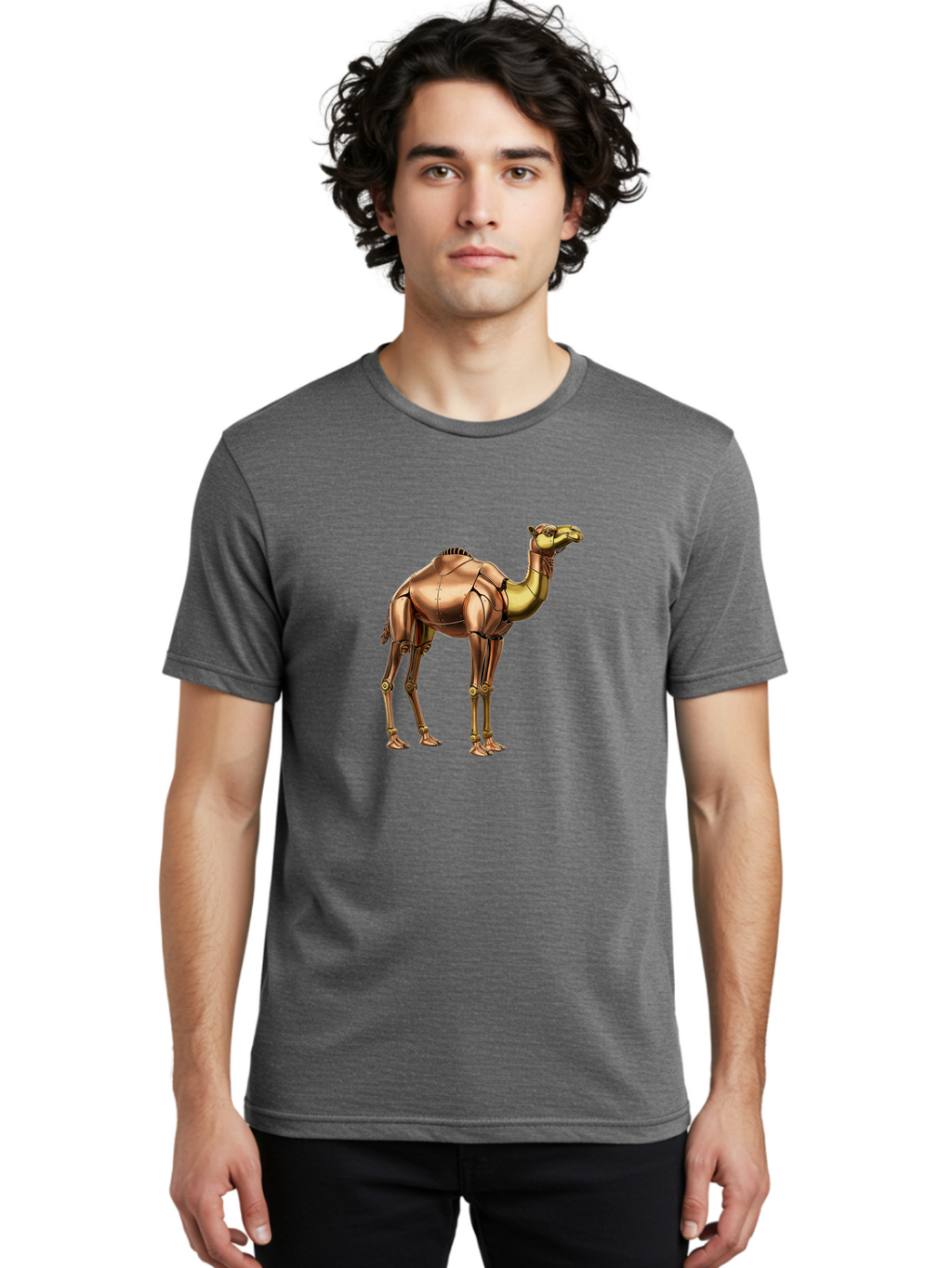 Robot-Camel Men'S Graphic Tee, 100% Cotton, Comfortable Casual Summer Wear, Machine Washable, Vintage Camera, Old Camera, Antique Camera, Black Camera, Classic Photography, Photography Equipment, Nostalgic Device, Film Camera, Camera Art Bah031