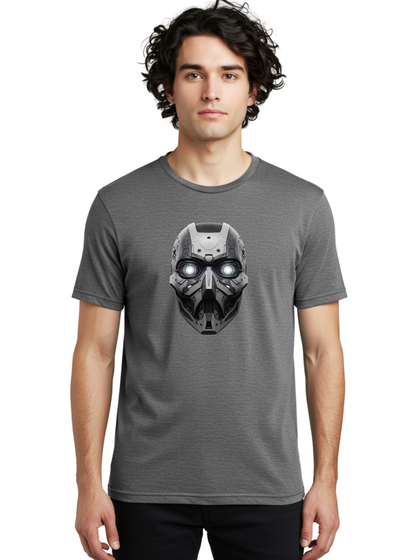 Robot-Face Men'S Graphic Tee, 100% Cotton, Comfortable Casual Summer Wear, Machine Washable, Vintage Camera, Old Camera, Antique Camera, Black Camera, Classic Photography, Photography Equipment, Nostalgic Device, Film Camera, Camera Art Bah032