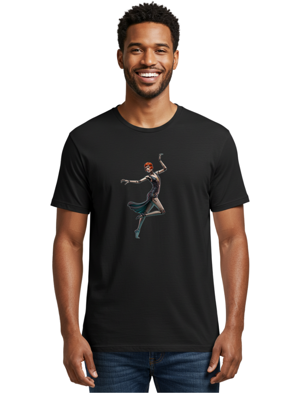 Robot-Girl-Dancing Men'S Graphic Tee, 100% Cotton, Comfortable Casual Summer Wear, Machine Washable, Vintage Camera, Old Camera, Antique Camera, Black Camera, Classic Photography, Photography Equipment, Nostalgic Device, Film Camera, Bah033