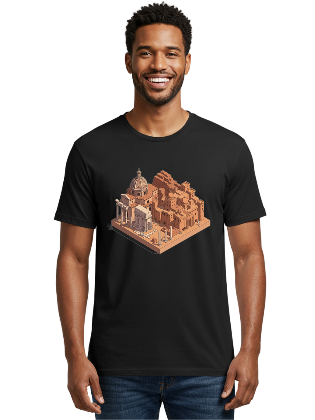 Roman-Ruins Men'S Graphic Tee, 100% Cotton, Comfortable Casual Summer Wear, Machine Washable, Vintage Camera, Old Camera, Antique Camera, Black Camera, Classic Photography, Photography Equipment, Nostalgic Device, Film Camera, Camera Art Bah038