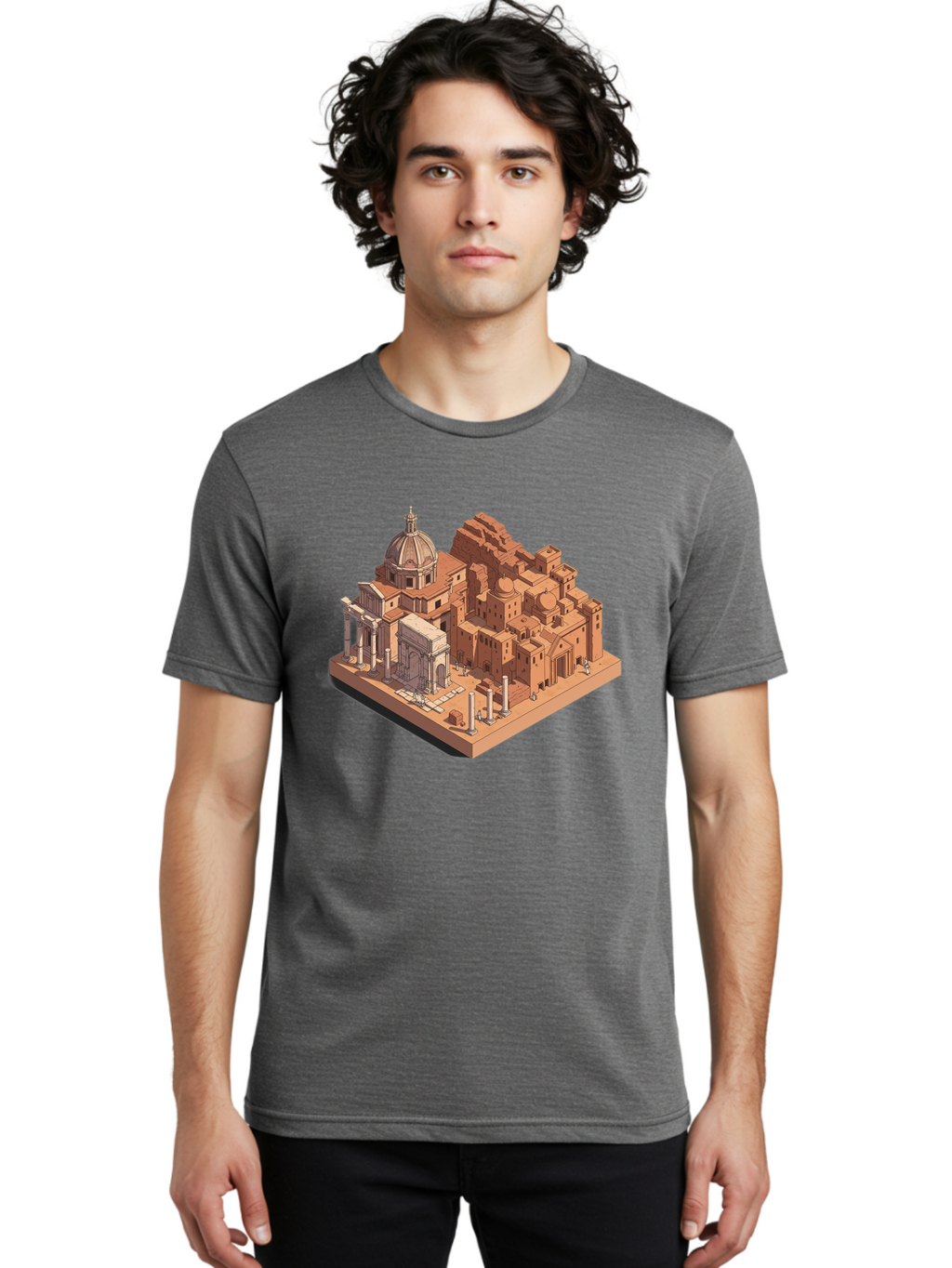 Roman-Ruins Men'S Graphic Tee, 100% Cotton, Comfortable Casual Summer Wear, Machine Washable, Vintage Camera, Old Camera, Antique Camera, Black Camera, Classic Photography, Photography Equipment, Nostalgic Device, Film Camera, Camera Art Bah038