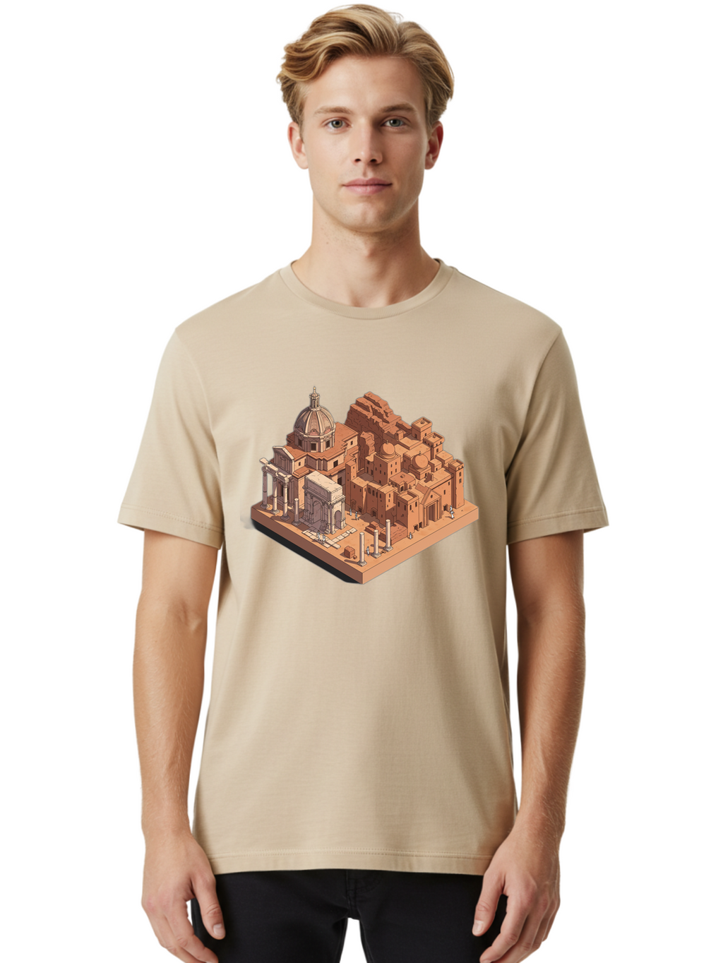 Roman-Ruins Men'S Graphic Tee, 100% Cotton, Comfortable Casual Summer Wear, Machine Washable, Vintage Camera, Old Camera, Antique Camera, Black Camera, Classic Photography, Photography Equipment, Nostalgic Device, Film Camera, Camera Art Bah038