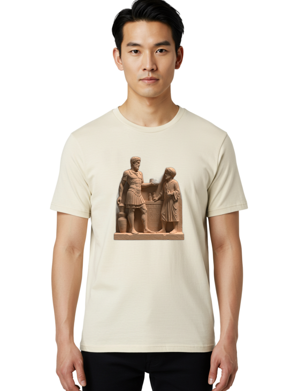 Roman-Soldier-And-Servant Men'S Graphic Tee, 100% Cotton, Comfortable Casual Summer Wear, Machine Washable, Vintage Camera, Old Camera, Antique Camera, Black Camera, Classic Photography, Photography Equipment, Nostalgic Device, Film Camera, Bah039