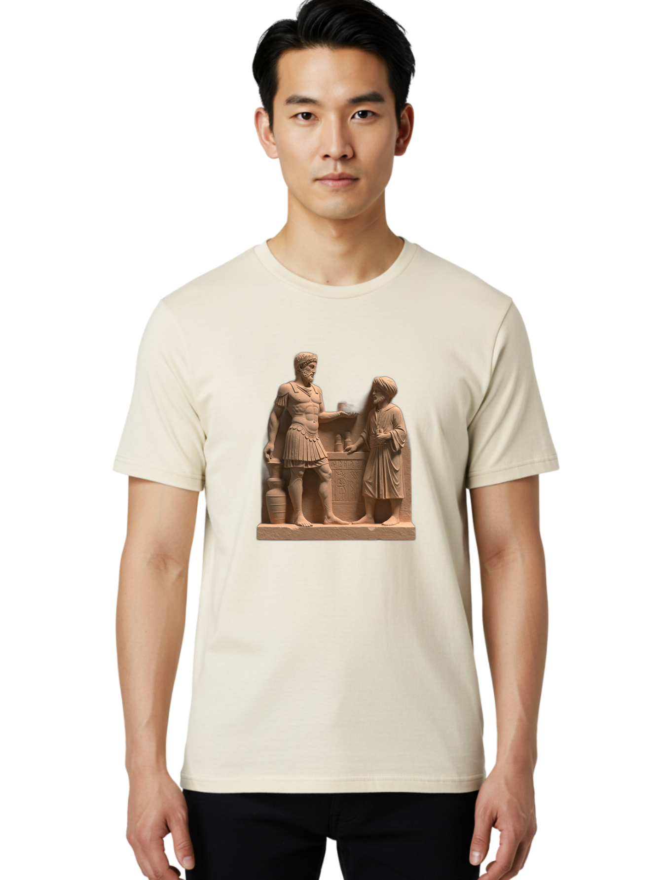 Roman-Soldier-And-Servant Men'S Graphic Tee, 100% Cotton, Comfortable Casual Summer Wear, Machine Washable, Vintage Camera, Old Camera, Antique Camera, Black Camera, Classic Photography, Photography Equipment, Nostalgic Device, Film Camera, Bah039