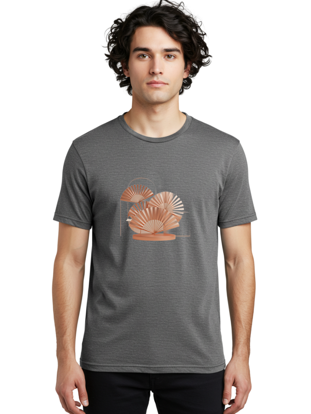 Rose-Gold-Folding-Fans Men'S Graphic Tee, 100% Cotton, Comfortable Casual Summer Wear, Machine Washable, Vintage Camera, Old Camera, Antique Camera, Black Camera, Classic Photography, Photography Equipment, Nostalgic Device, Film Camera, Bah042