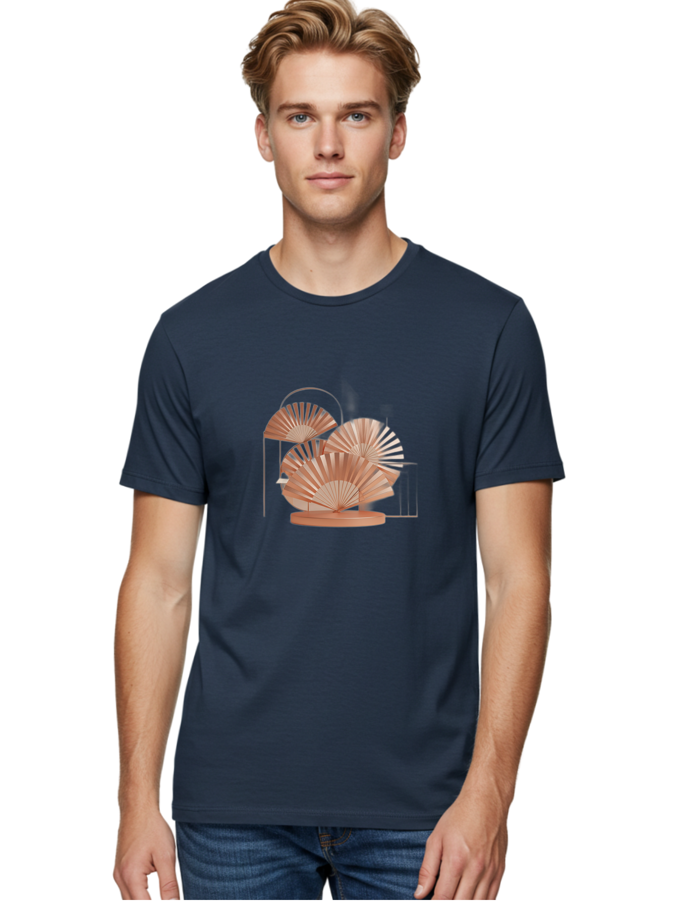 Rose-Gold-Folding-Fans Men'S Graphic Tee, 100% Cotton, Comfortable Casual Summer Wear, Machine Washable, Vintage Camera, Old Camera, Antique Camera, Black Camera, Classic Photography, Photography Equipment, Nostalgic Device, Film Camera, Bah042