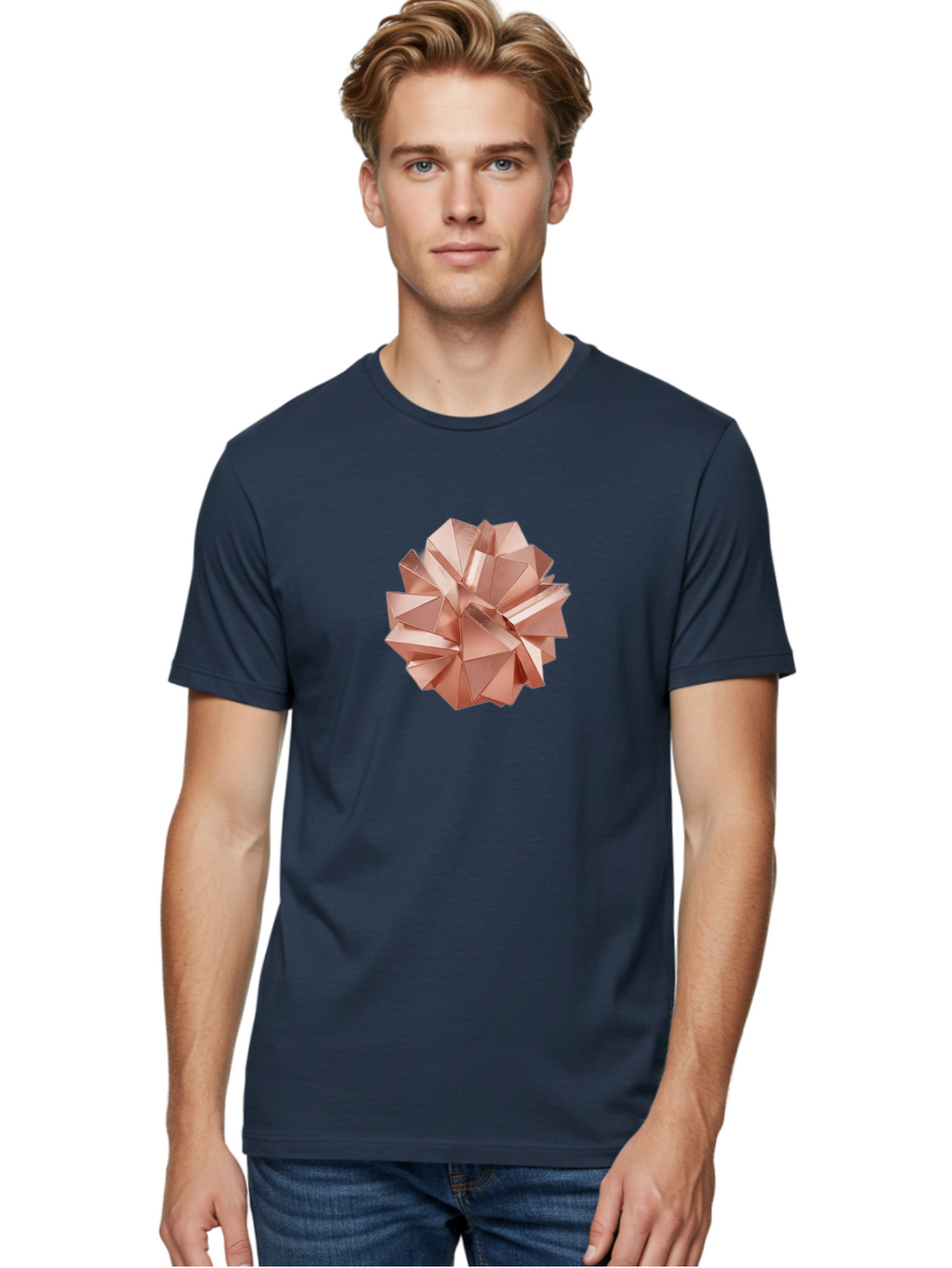 Rose-Gold-Origami-Ball Men'S Graphic Tee, 100% Cotton, Comfortable Casual Summer Wear, Machine Washable, Vintage Camera, Old Camera, Antique Camera, Black Camera, Classic Photography, Photography Equipment, Nostalgic Device, Film Camera, Bah043