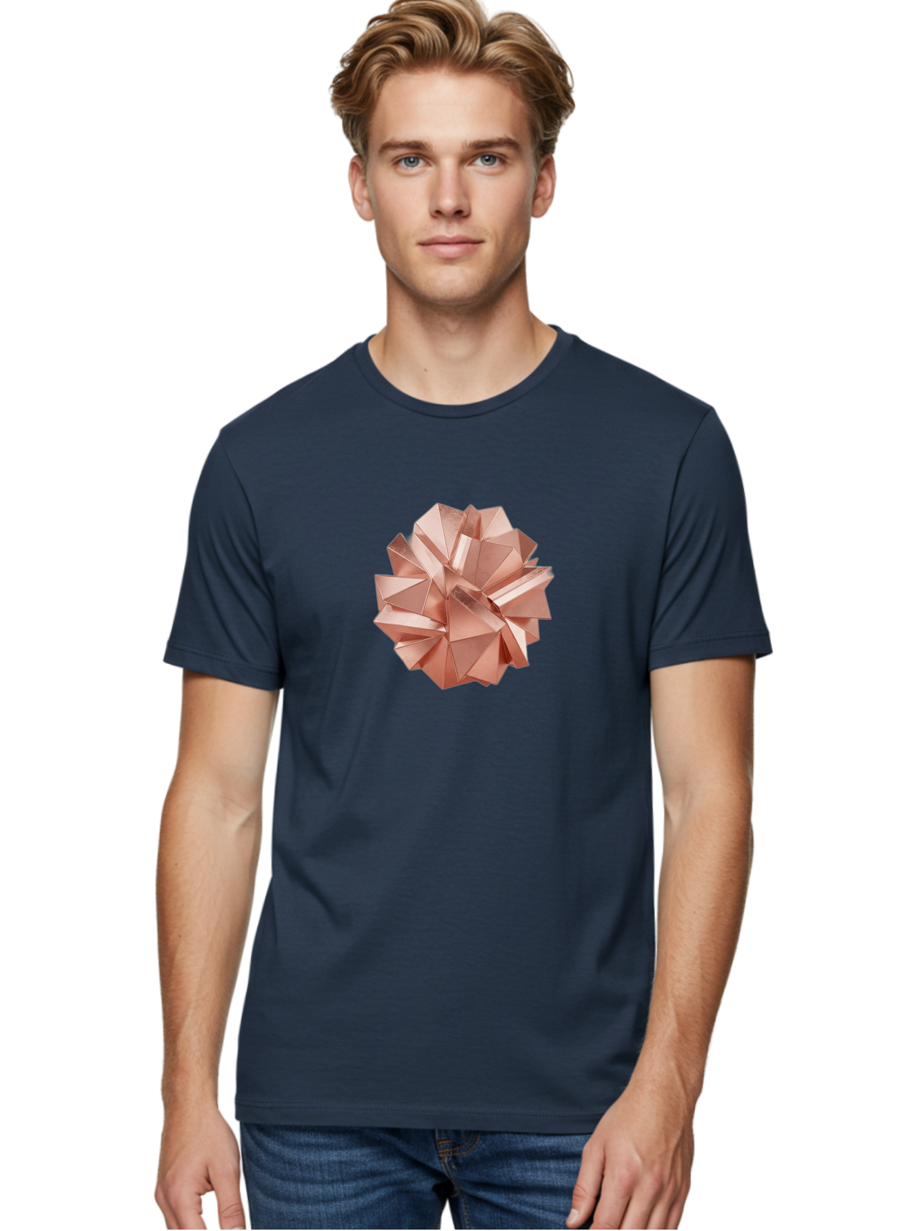 Rose-Gold-Origami-Ball Men'S Graphic Tee, 100% Cotton, Comfortable Casual Summer Wear, Machine Washable, Vintage Camera, Old Camera, Antique Camera, Black Camera, Classic Photography, Photography Equipment, Nostalgic Device, Film Camera, Bah043