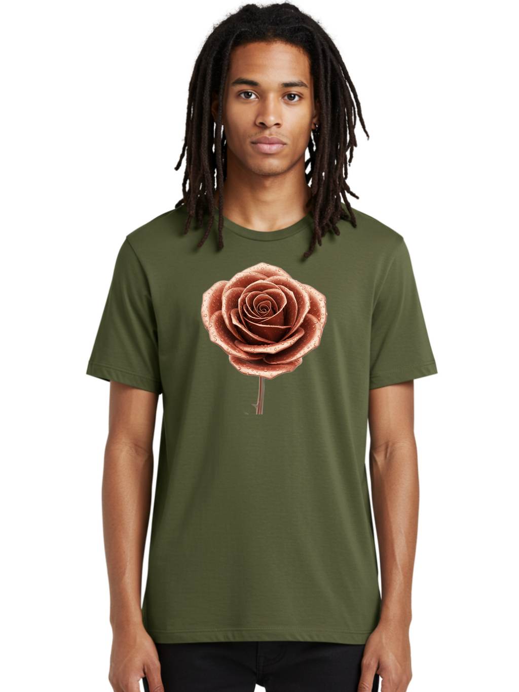 Rose-With-Water-Droplets Men'S Graphic Tee, 100% Cotton, Comfortable Casual Summer Wear, Machine Washable, Vintage Camera, Old Camera, Antique Camera, Black Camera, Classic Photography, Photography Equipment, Nostalgic Device, Film Camera, Bah045