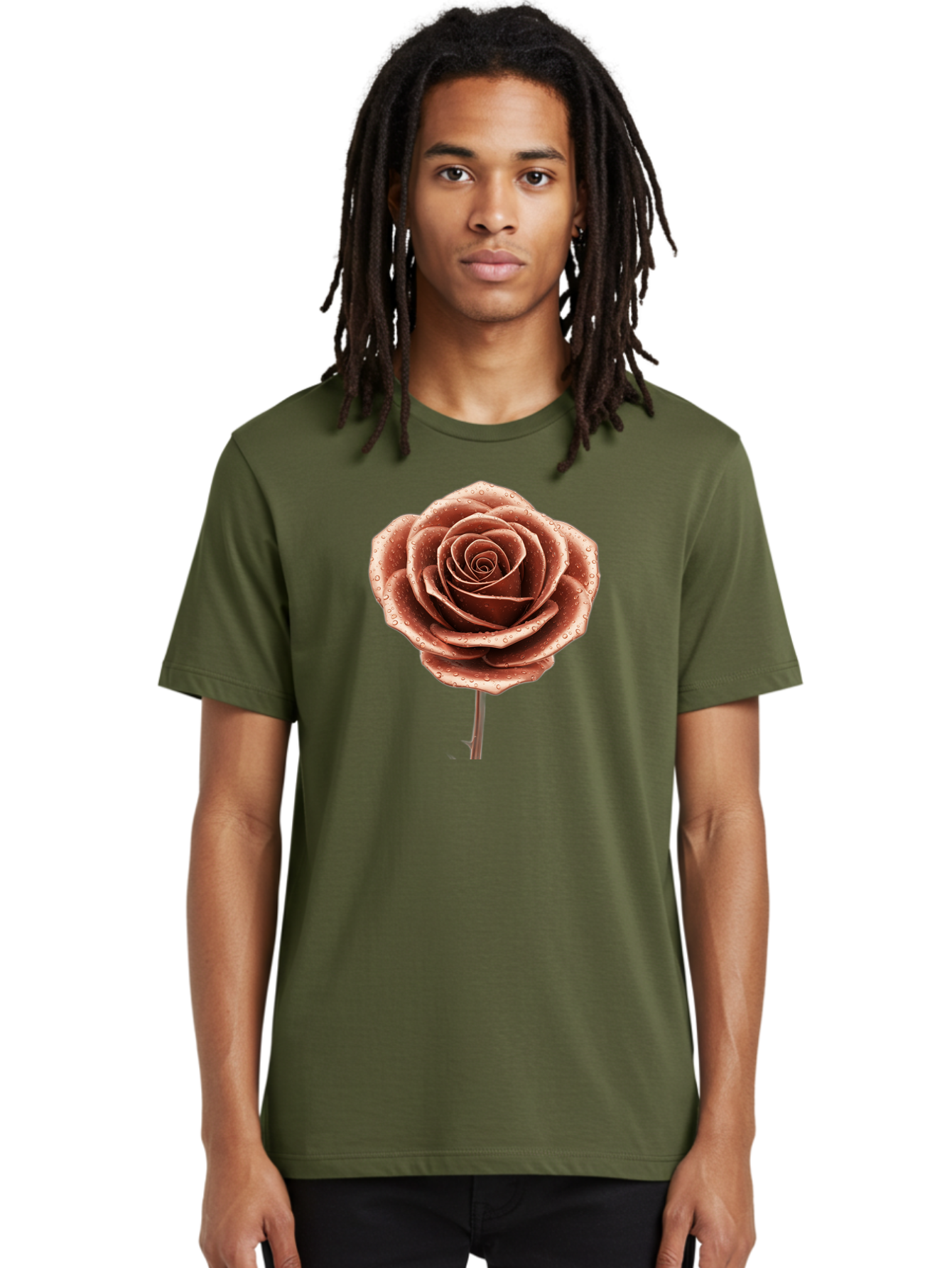Rose-With-Water-Droplets Men'S Graphic Tee, 100% Cotton, Comfortable Casual Summer Wear, Machine Washable, Vintage Camera, Old Camera, Antique Camera, Black Camera, Classic Photography, Photography Equipment, Nostalgic Device, Film Camera, Bah045