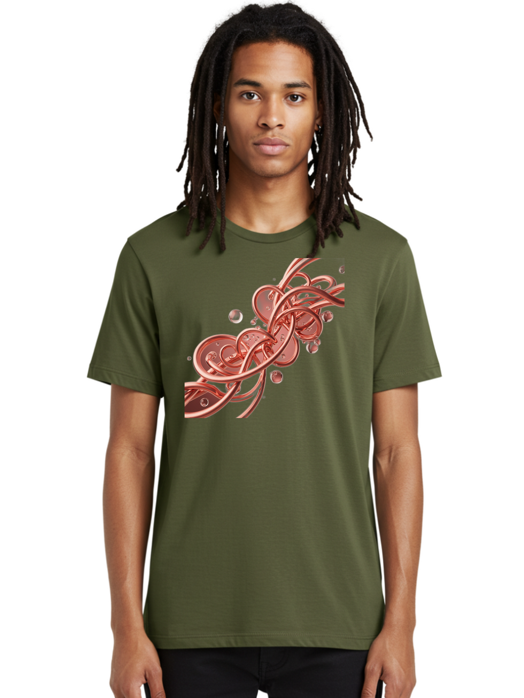Rosegold-Abstract-Swirl Men'S Graphic Tee, 100% Cotton, Comfortable Casual Summer Wear, Machine Washable, Vintage Camera, Old Camera, Antique Camera, Black Camera, Classic Photography, Photography Equipment, Nostalgic Device, Film Camera, Bah046