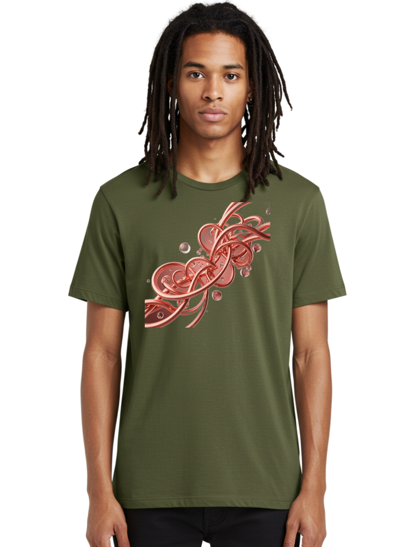Rosegold-Abstract-Swirl Men'S Graphic Tee, 100% Cotton, Comfortable Casual Summer Wear, Machine Washable, Vintage Camera, Old Camera, Antique Camera, Black Camera, Classic Photography, Photography Equipment, Nostalgic Device, Film Camera, Bah046