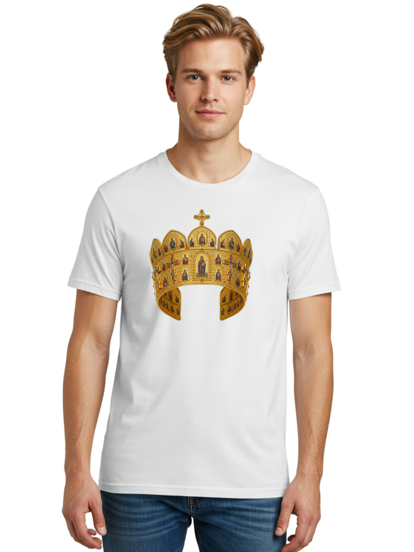 Russian-Crown Men'S Graphic Tee, 100% Cotton, Comfortable Casual Summer Wear, Machine Washable, Vintage Camera, Old Camera, Antique Camera, Black Camera, Classic Photography, Photography Equipment, Nostalgic Device, Film Camera, Camera Art Bah049