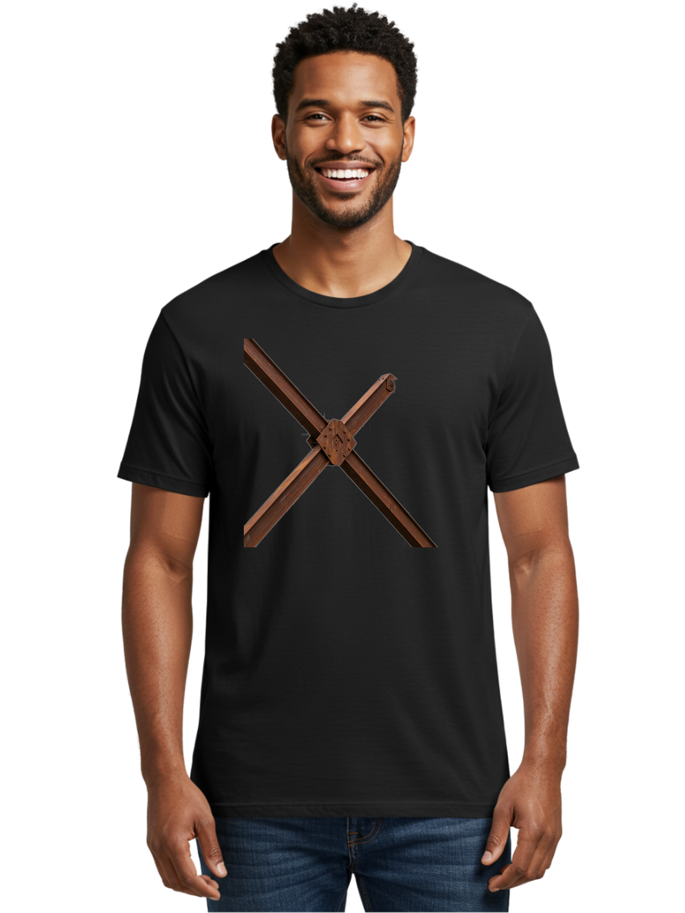 Rustic-Metal-Beams Men'S Graphic Tee, 100% Cotton, Comfortable Casual Summer Wear, Machine Washable, Vintage Camera, Old Camera, Antique Camera, Black Camera, Classic Photography, Photography Equipment, Nostalgic Device, Film Camera, Bah050
