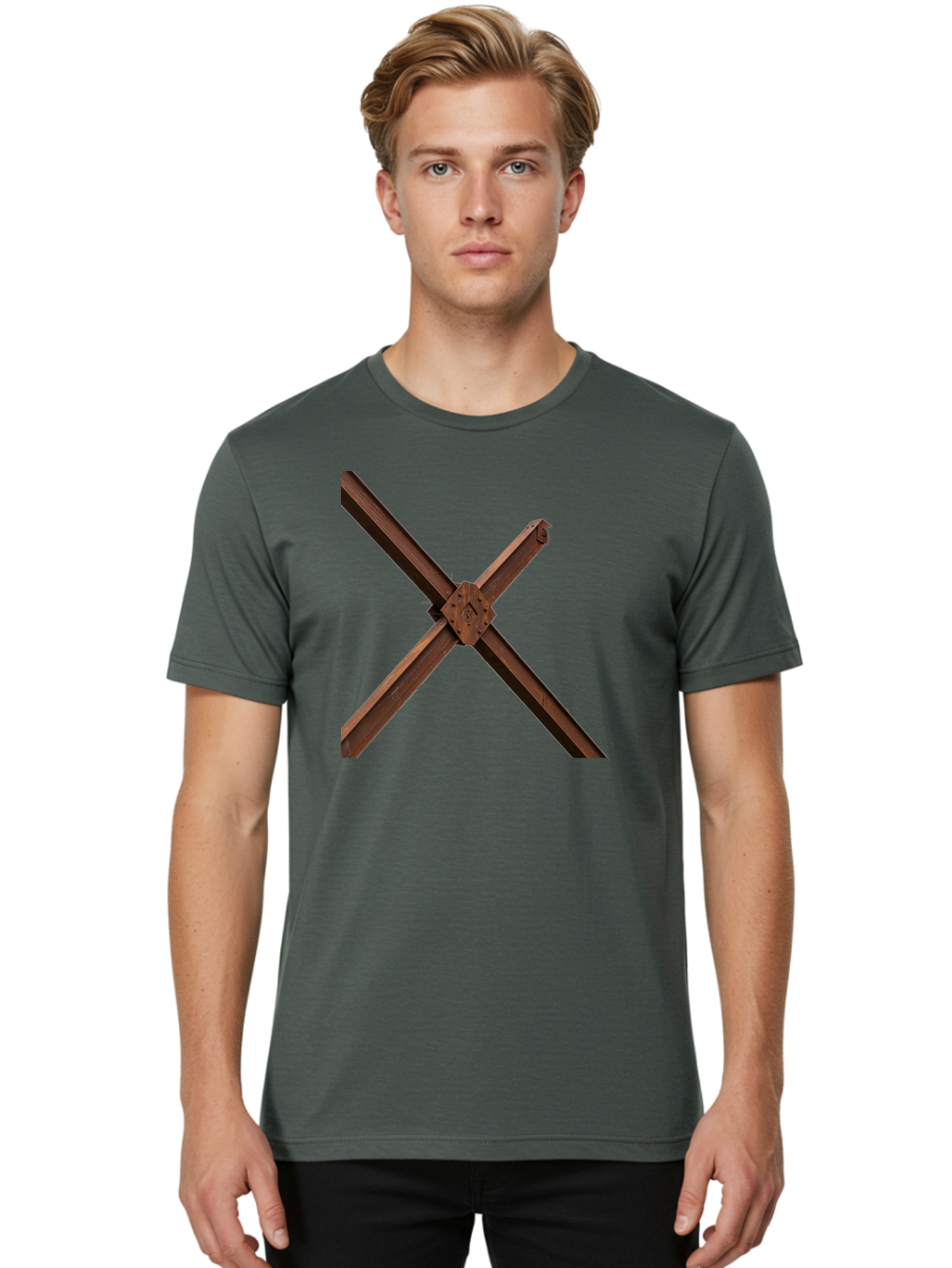 Rustic-Metal-Beams Men'S Graphic Tee, 100% Cotton, Comfortable Casual Summer Wear, Machine Washable, Vintage Camera, Old Camera, Antique Camera, Black Camera, Classic Photography, Photography Equipment, Nostalgic Device, Film Camera, Bah050