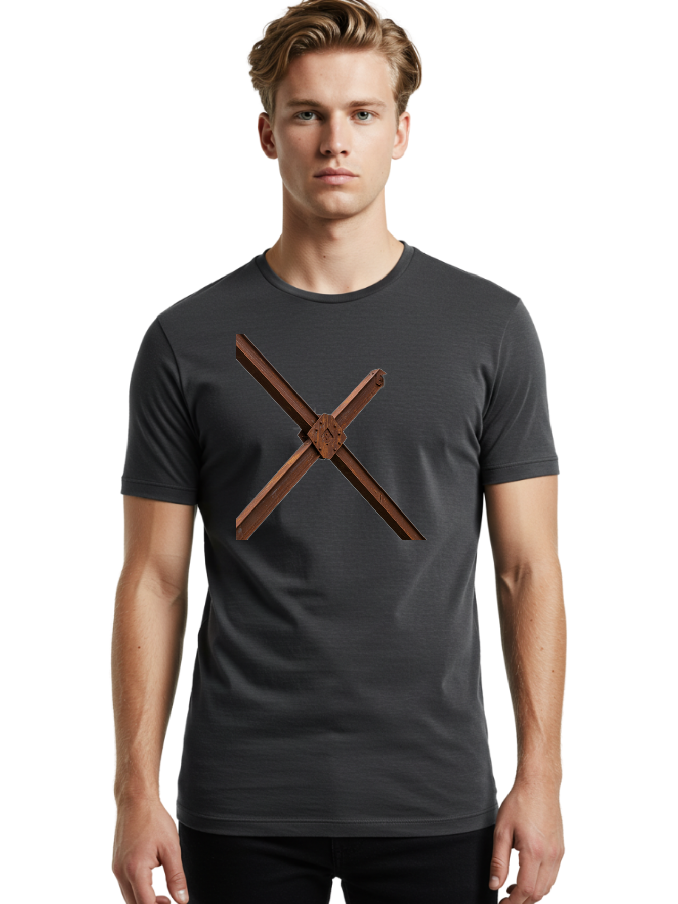 Rustic-Metal-Beams Men'S Graphic Tee, 100% Cotton, Comfortable Casual Summer Wear, Machine Washable, Vintage Camera, Old Camera, Antique Camera, Black Camera, Classic Photography, Photography Equipment, Nostalgic Device, Film Camera, Bah050