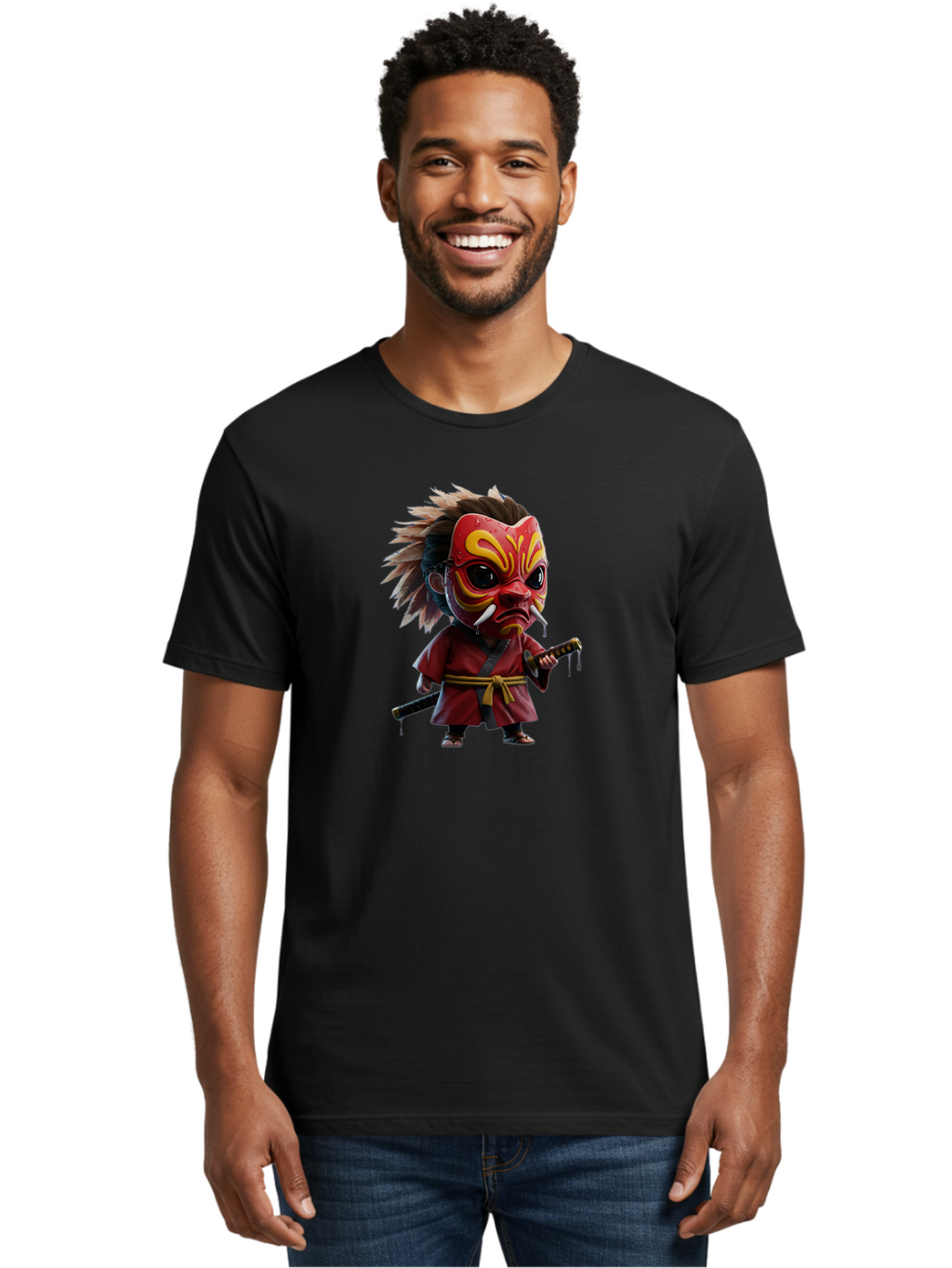 Samurai-Character Men'S Graphic Tee, 100% Cotton, Comfortable Casual Summer Wear, Machine Washable, Vintage Camera, Old Camera, Antique Camera, Black Camera, Classic Photography, Photography Equipment, Nostalgic Device, Film Camera, Camera Art Bah059
