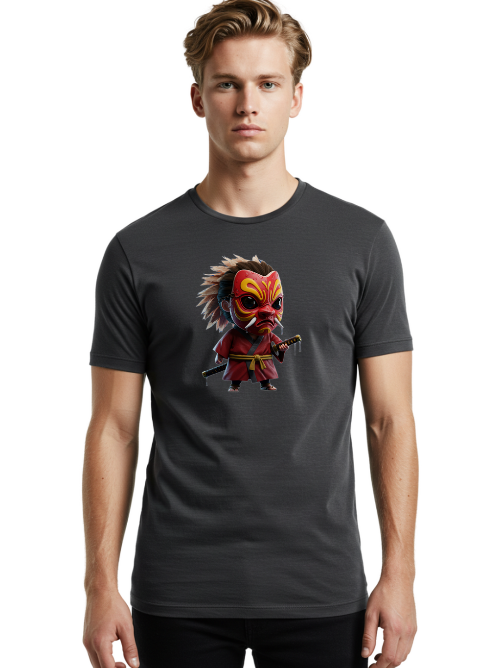 Samurai-Character Men'S Graphic Tee, 100% Cotton, Comfortable Casual Summer Wear, Machine Washable, Vintage Camera, Old Camera, Antique Camera, Black Camera, Classic Photography, Photography Equipment, Nostalgic Device, Film Camera, Camera Art Bah059