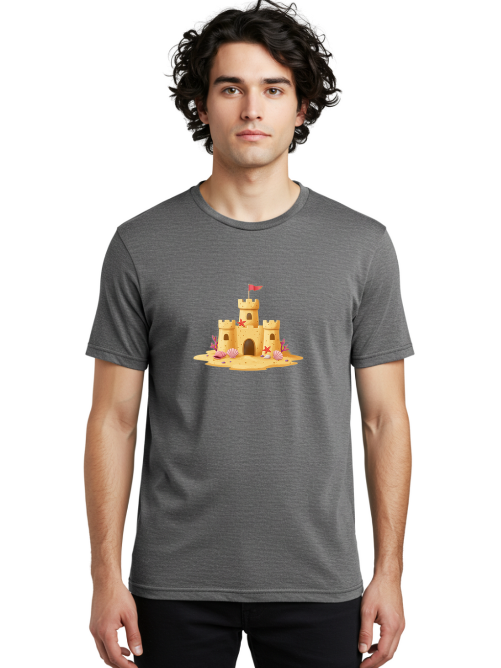Sandcastle Men'S Graphic Tee, 100% Cotton, Comfortable Casual Summer Wear, Machine Washable, Vintage Camera, Old Camera, Antique Camera, Black Camera, Classic Photography, Photography Equipment, Nostalgic Device, Film Camera, Camera Art Bah064