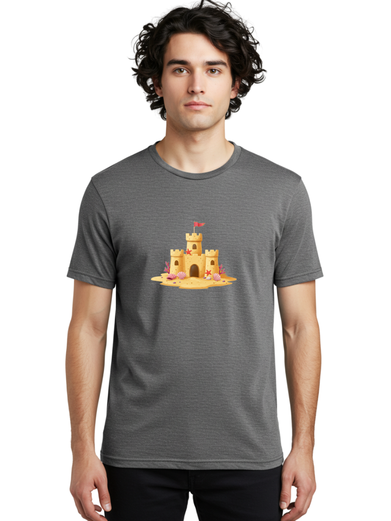 Sandcastle Men'S Graphic Tee, 100% Cotton, Comfortable Casual Summer Wear, Machine Washable, Vintage Camera, Old Camera, Antique Camera, Black Camera, Classic Photography, Photography Equipment, Nostalgic Device, Film Camera, Camera Art Bah064