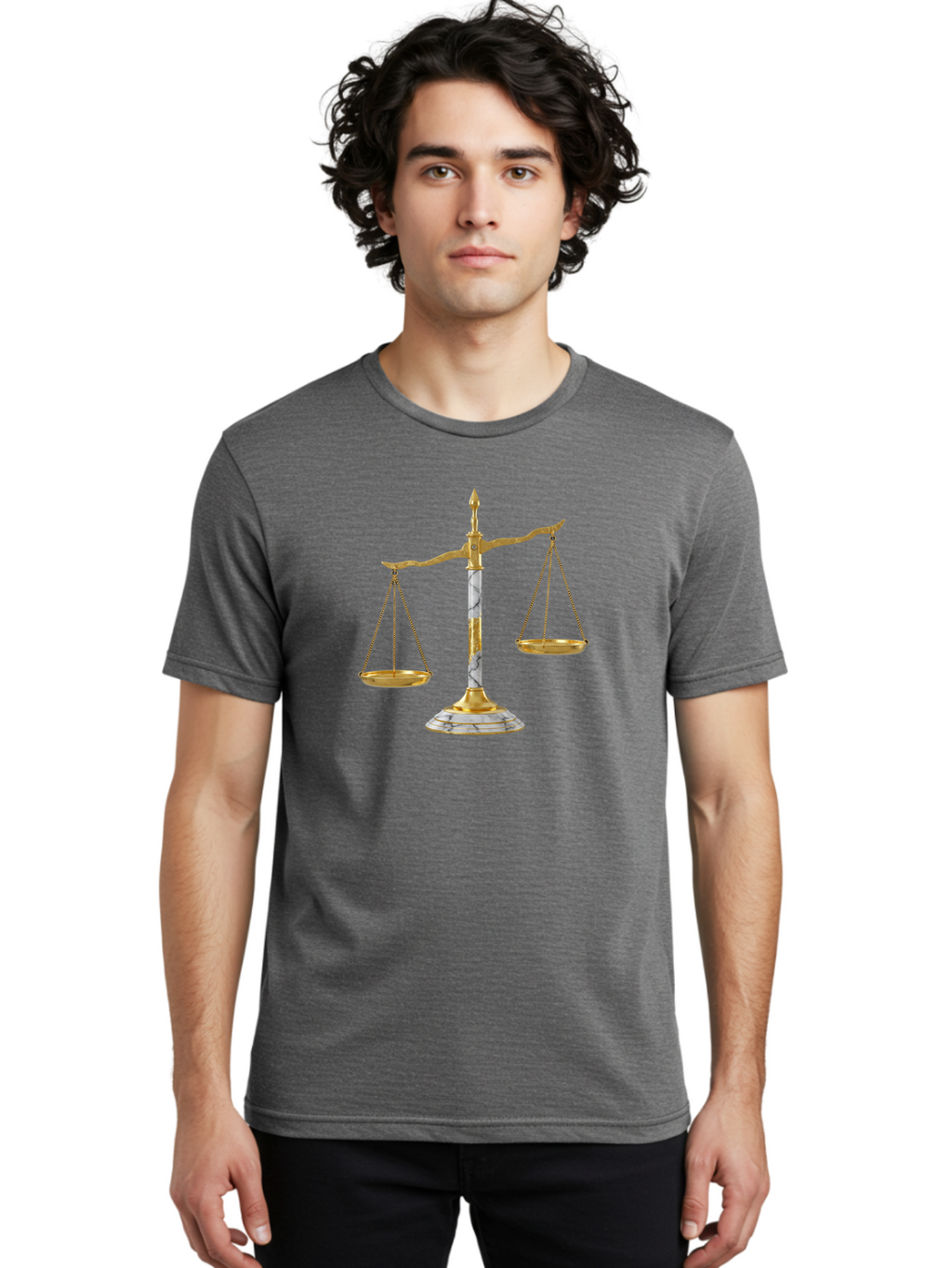 Scales-Of-Justice-2 Men'S Graphic Tee, 100% Cotton, Comfortable Casual Summer Wear, Machine Washable, Vintage Camera, Old Camera, Antique Camera, Black Camera, Classic Photography, Photography Equipment, Nostalgic Device, Film Camera, Bah071