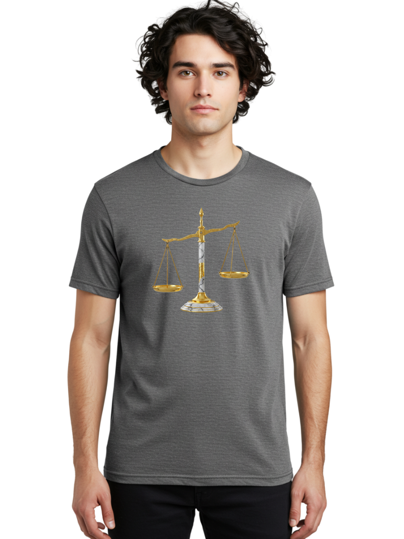 Scales-Of-Justice-2 Men'S Graphic Tee, 100% Cotton, Comfortable Casual Summer Wear, Machine Washable, Vintage Camera, Old Camera, Antique Camera, Black Camera, Classic Photography, Photography Equipment, Nostalgic Device, Film Camera, Bah071