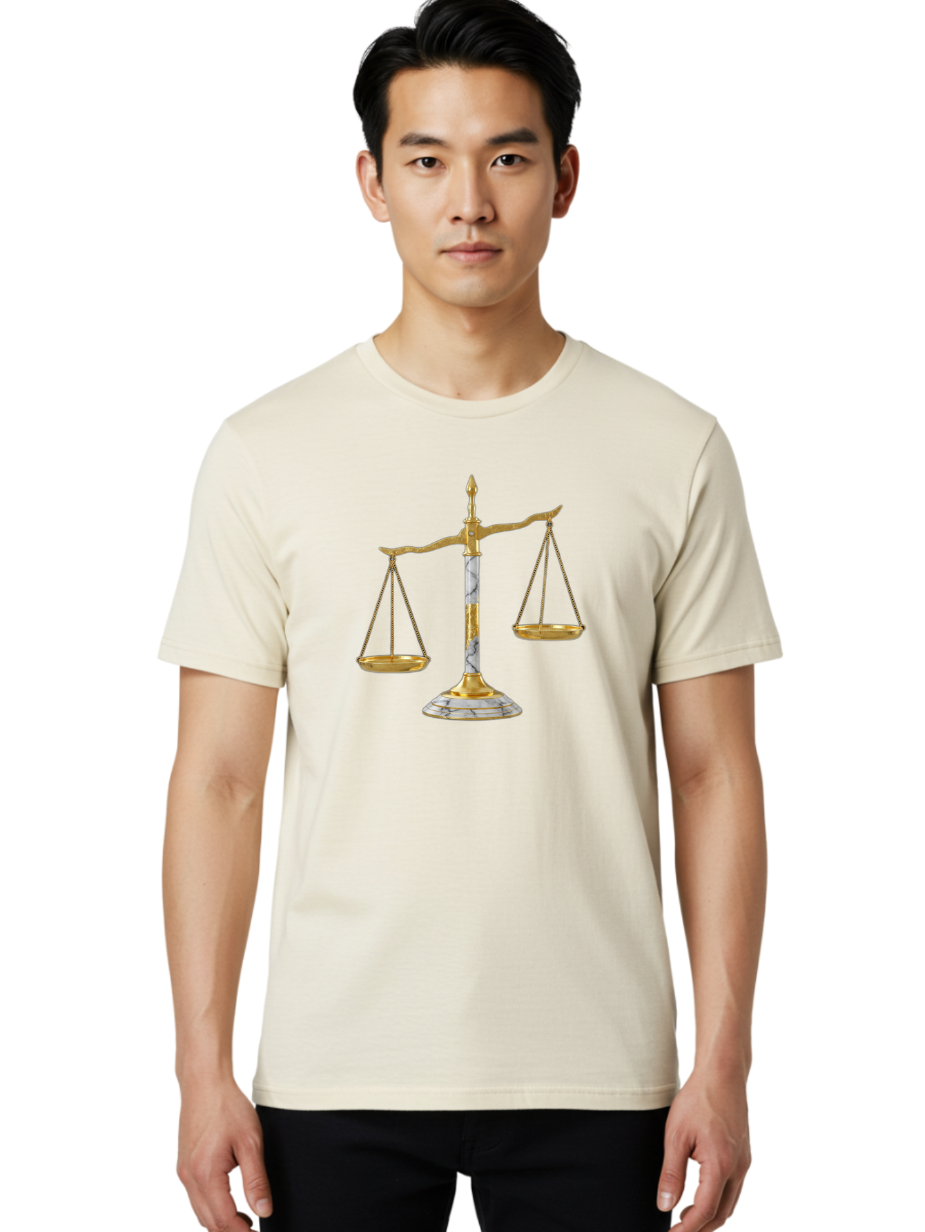 Scales-Of-Justice-2 Men'S Graphic Tee, 100% Cotton, Comfortable Casual Summer Wear, Machine Washable, Vintage Camera, Old Camera, Antique Camera, Black Camera, Classic Photography, Photography Equipment, Nostalgic Device, Film Camera, Bah071