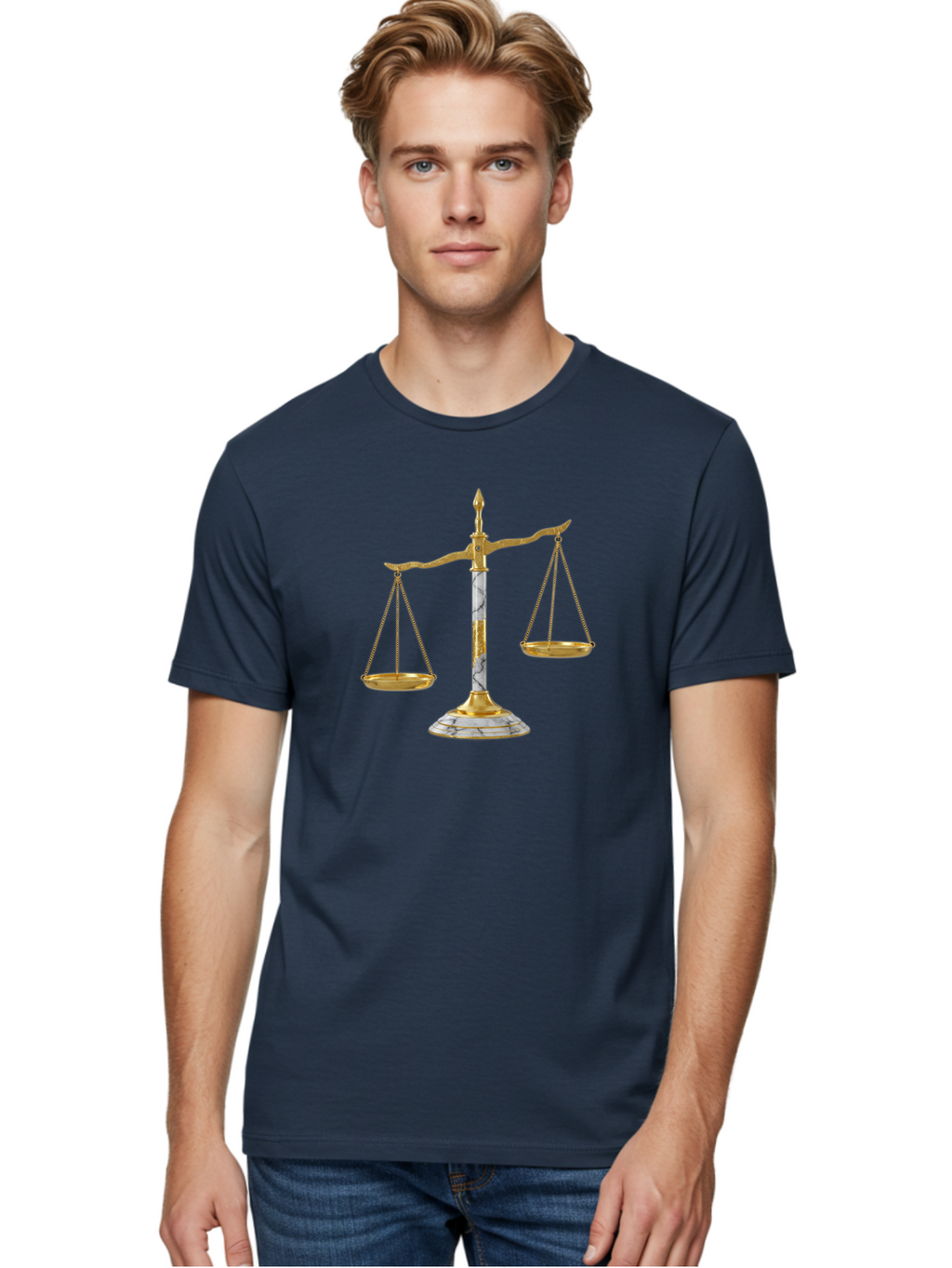 Scales-Of-Justice-2 Men'S Graphic Tee, 100% Cotton, Comfortable Casual Summer Wear, Machine Washable, Vintage Camera, Old Camera, Antique Camera, Black Camera, Classic Photography, Photography Equipment, Nostalgic Device, Film Camera, Bah071