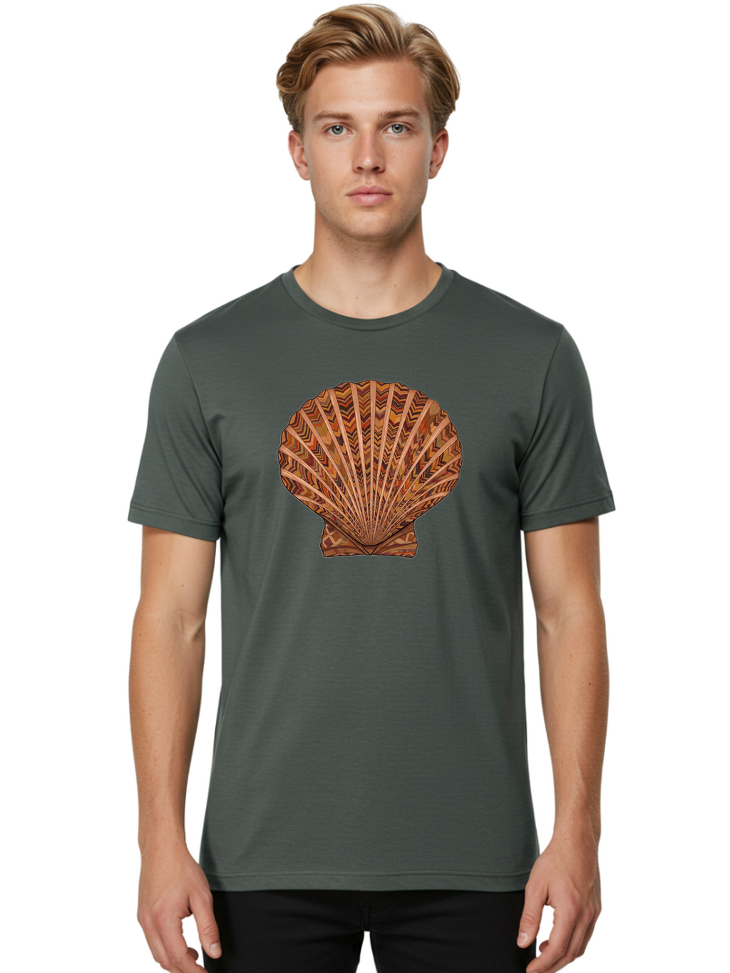 Scallop-Shell Men'S Graphic Tee, 100% Cotton, Comfortable Casual Summer Wear, Machine Washable, Vintage Camera, Old Camera, Antique Camera, Black Camera, Classic Photography, Photography Equipment, Nostalgic Device, Film Camera, Camera Art Bah074