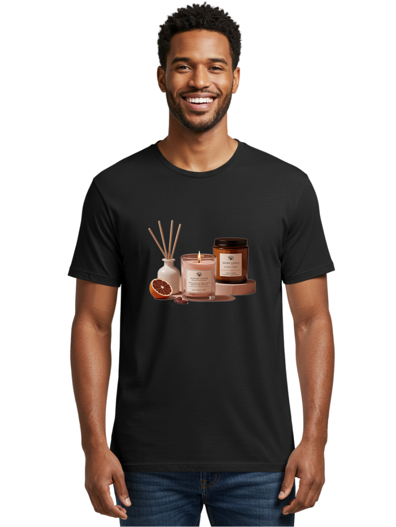 Scented-Candle-1 Men'S Graphic Tee, 100% Cotton, Comfortable Casual Summer Wear, Machine Washable, Vintage Camera, Old Camera, Antique Camera, Black Camera, Classic Photography, Photography Equipment, Nostalgic Device, Film Camera, Camera Art Bah076