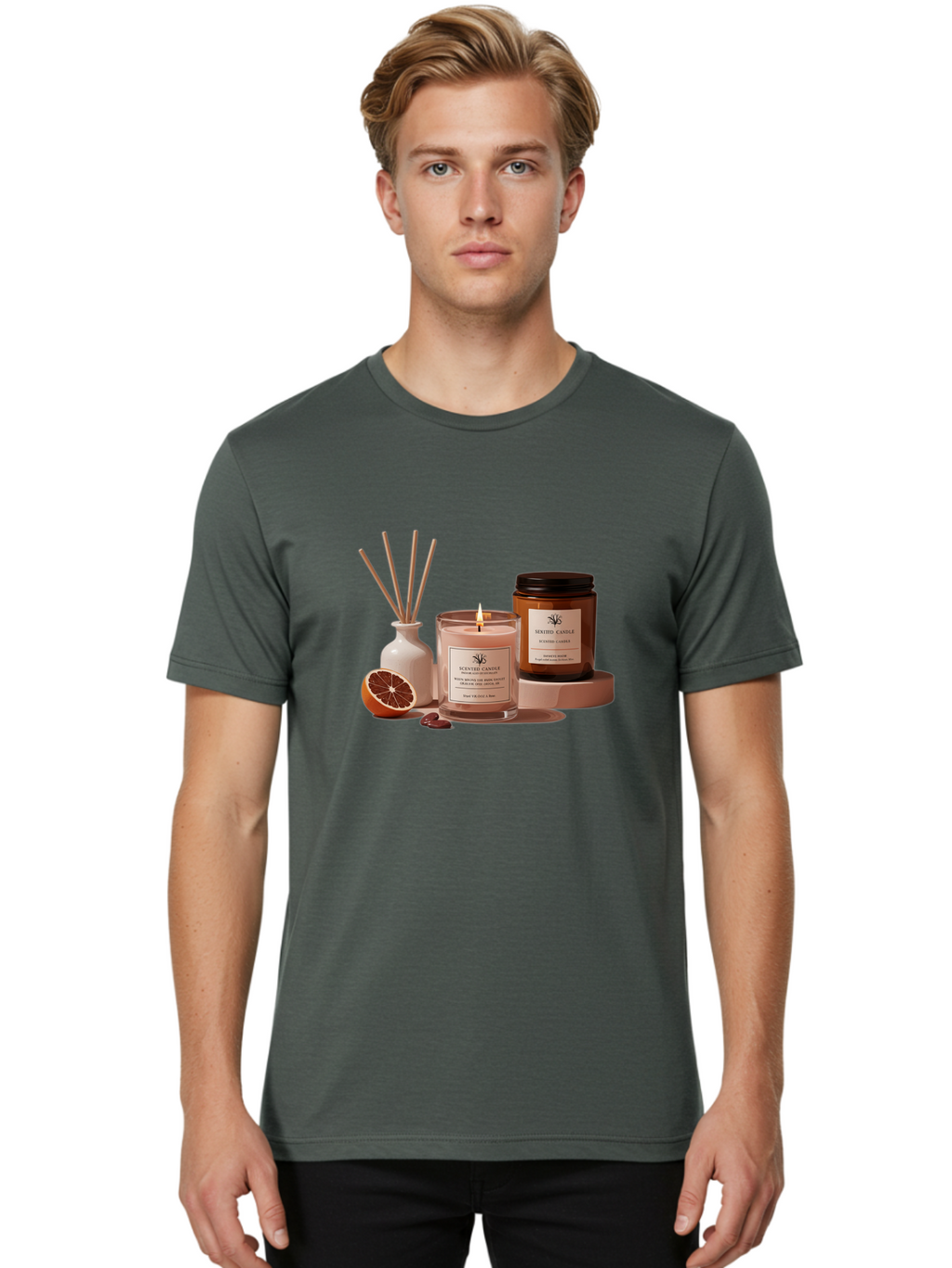 Scented-Candle-1 Men'S Graphic Tee, 100% Cotton, Comfortable Casual Summer Wear, Machine Washable, Vintage Camera, Old Camera, Antique Camera, Black Camera, Classic Photography, Photography Equipment, Nostalgic Device, Film Camera, Camera Art Bah076