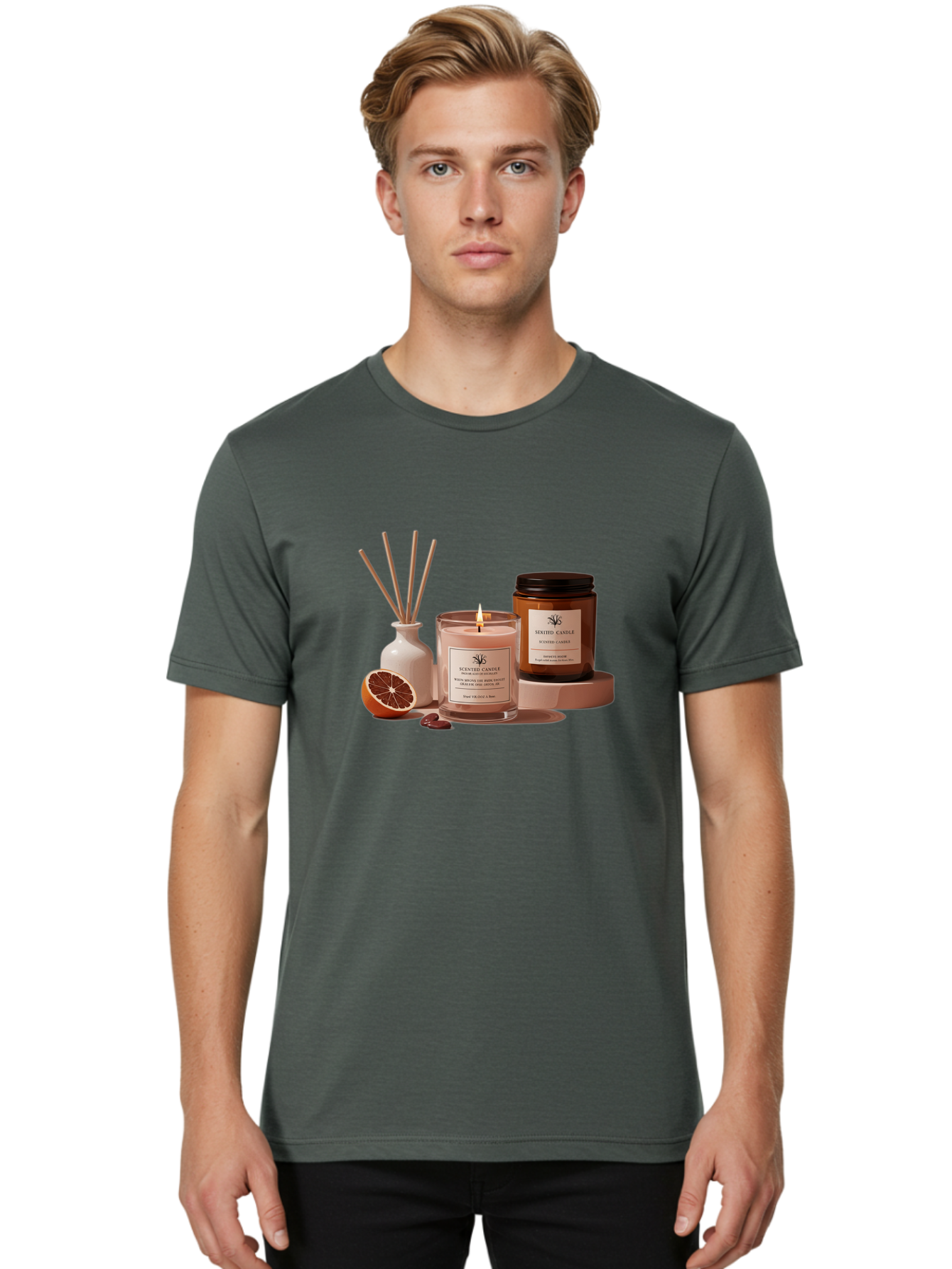 Scented-Candle-1 Men'S Graphic Tee, 100% Cotton, Comfortable Casual Summer Wear, Machine Washable, Vintage Camera, Old Camera, Antique Camera, Black Camera, Classic Photography, Photography Equipment, Nostalgic Device, Film Camera, Camera Art Bah076