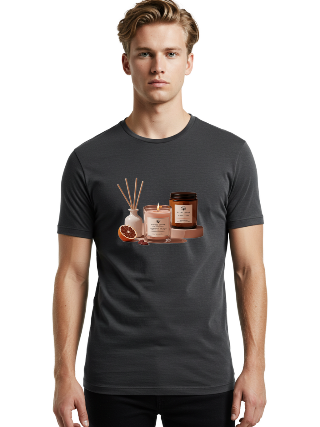 Scented-Candle-1 Men'S Graphic Tee, 100% Cotton, Comfortable Casual Summer Wear, Machine Washable, Vintage Camera, Old Camera, Antique Camera, Black Camera, Classic Photography, Photography Equipment, Nostalgic Device, Film Camera, Camera Art Bah076