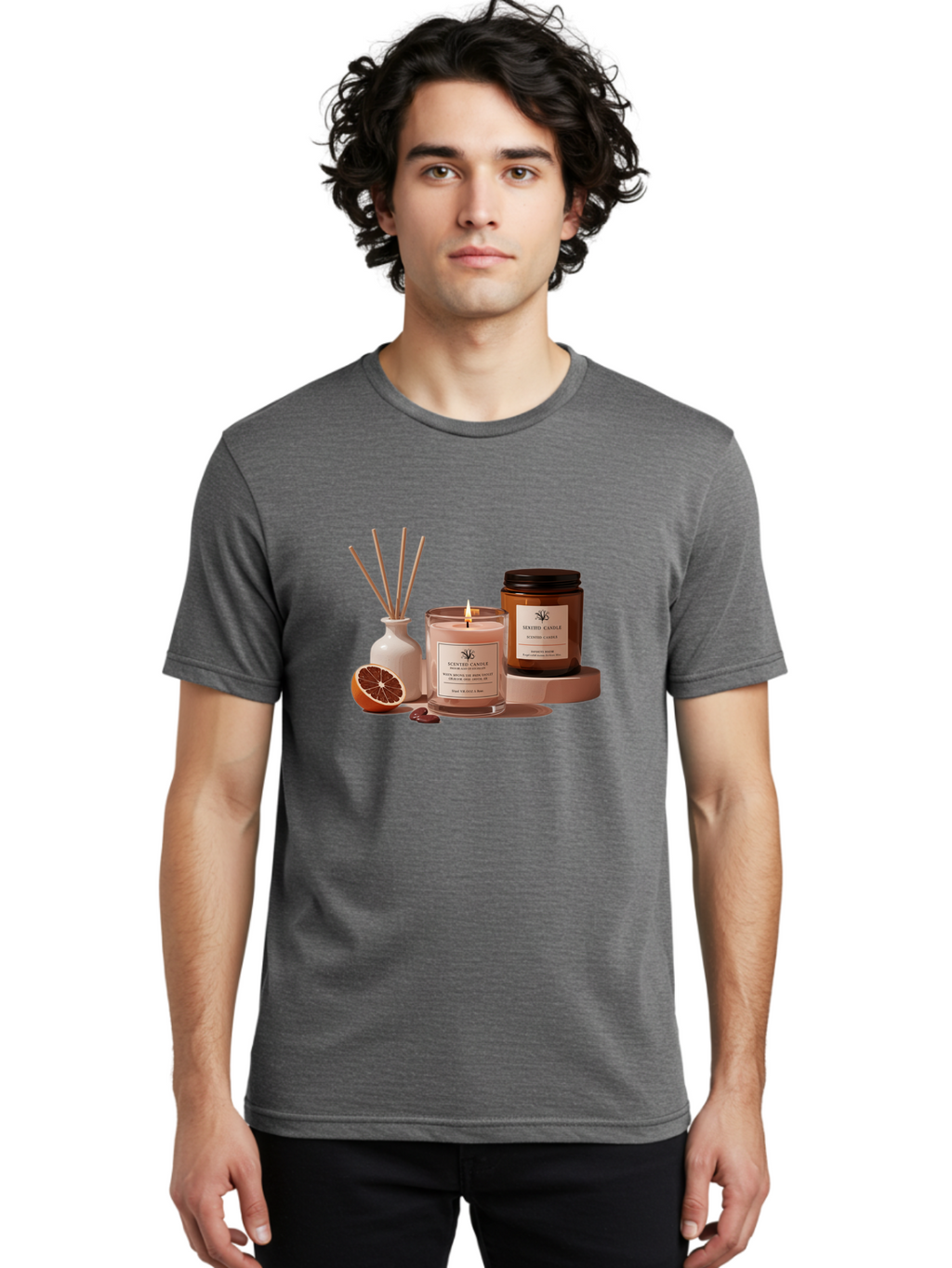 Scented-Candle-1 Men'S Graphic Tee, 100% Cotton, Comfortable Casual Summer Wear, Machine Washable, Vintage Camera, Old Camera, Antique Camera, Black Camera, Classic Photography, Photography Equipment, Nostalgic Device, Film Camera, Camera Art Bah076