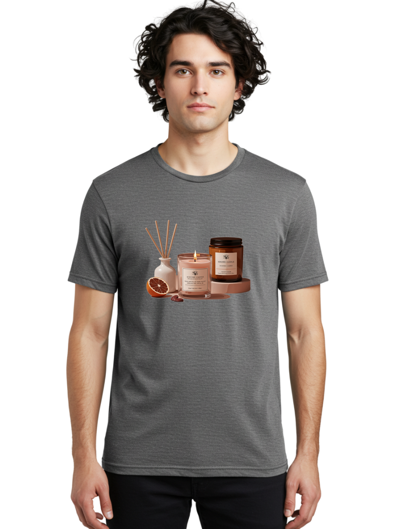 Scented-Candle-1 Men'S Graphic Tee, 100% Cotton, Comfortable Casual Summer Wear, Machine Washable, Vintage Camera, Old Camera, Antique Camera, Black Camera, Classic Photography, Photography Equipment, Nostalgic Device, Film Camera, Camera Art Bah076