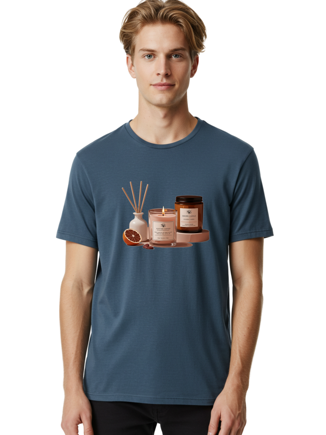 Scented-Candle-1 Men'S Graphic Tee, 100% Cotton, Comfortable Casual Summer Wear, Machine Washable, Vintage Camera, Old Camera, Antique Camera, Black Camera, Classic Photography, Photography Equipment, Nostalgic Device, Film Camera, Camera Art Bah076