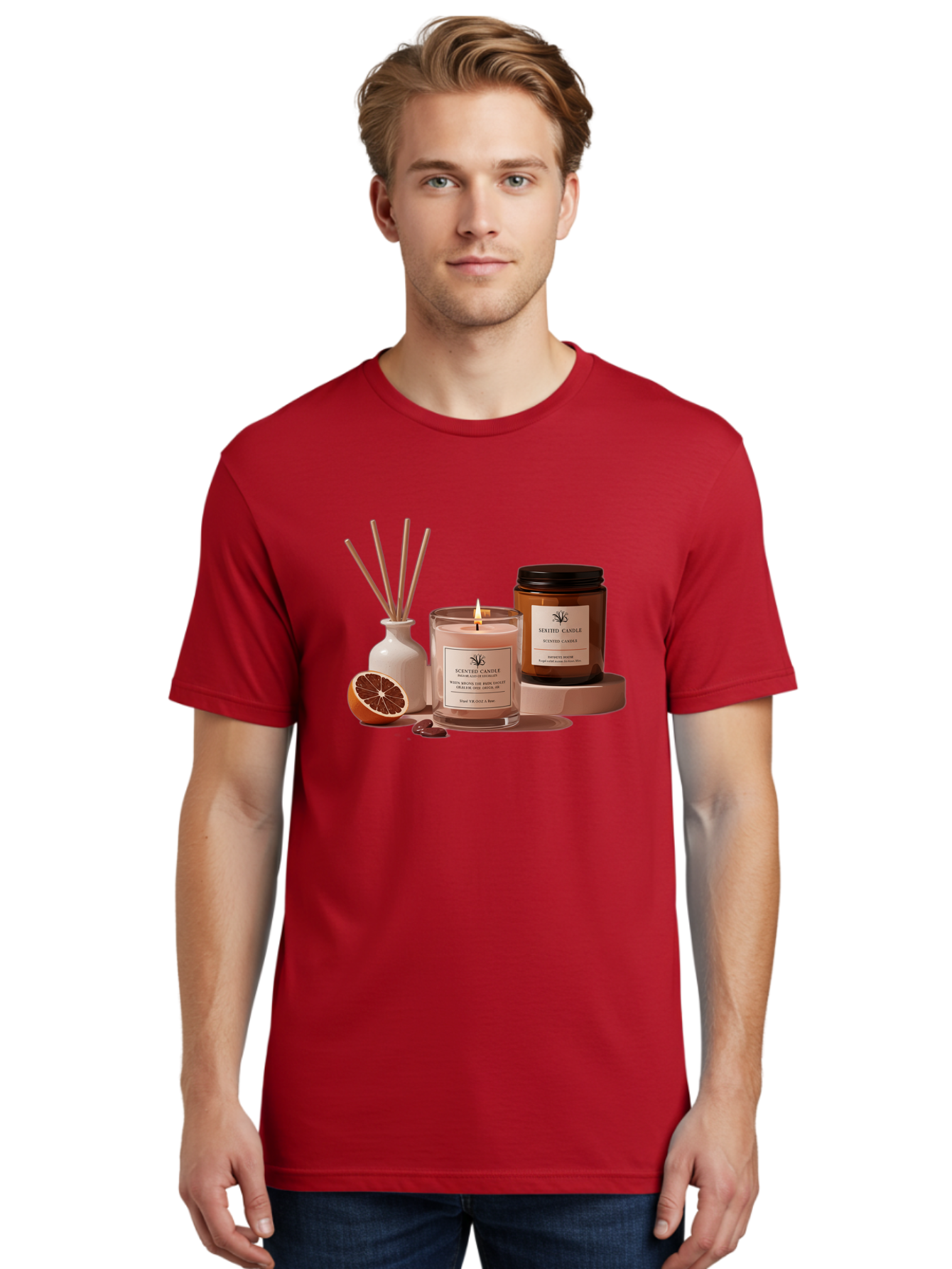 Scented-Candle-1 Men'S Graphic Tee, 100% Cotton, Comfortable Casual Summer Wear, Machine Washable, Vintage Camera, Old Camera, Antique Camera, Black Camera, Classic Photography, Photography Equipment, Nostalgic Device, Film Camera, Camera Art Bah076