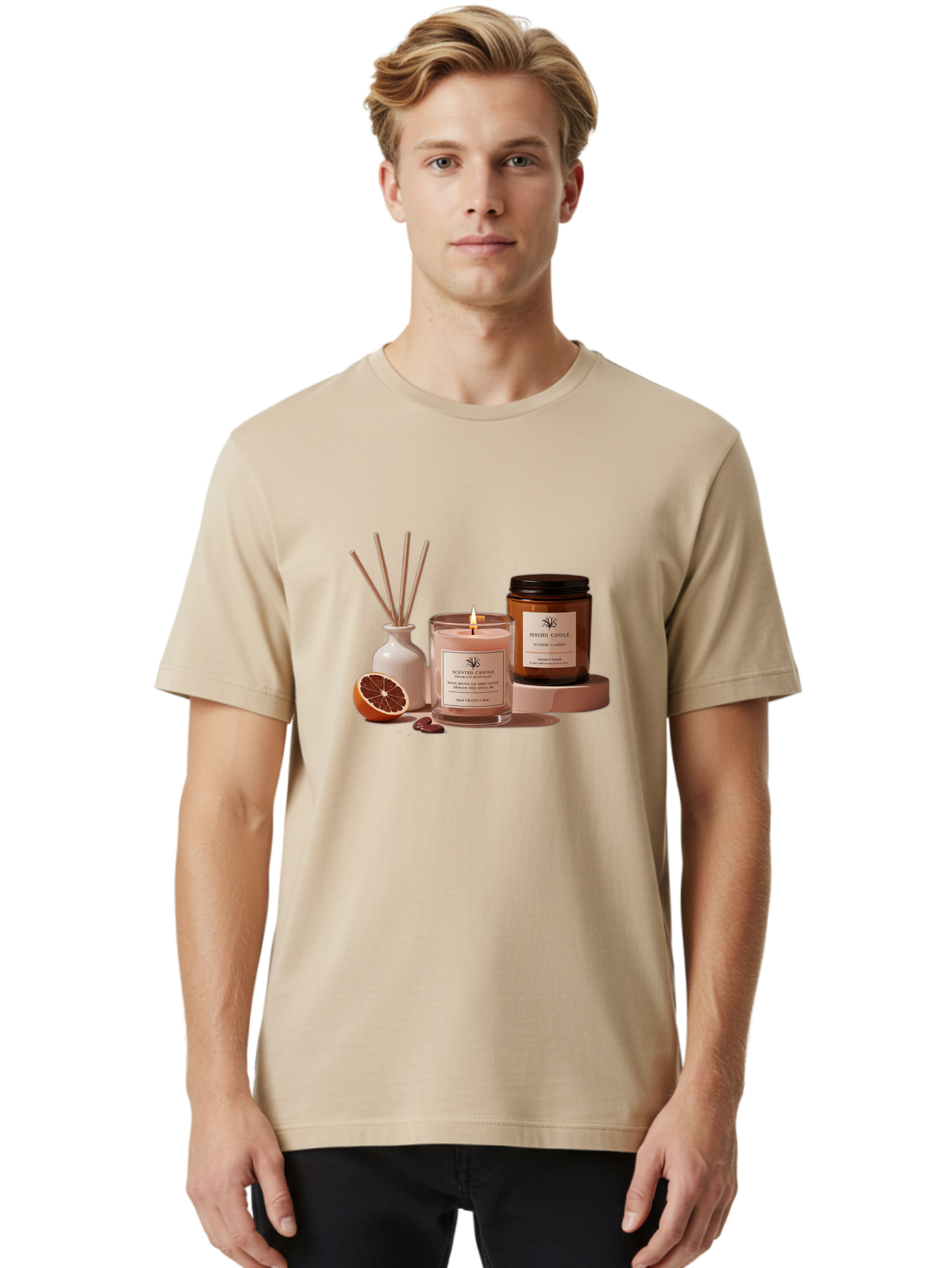 Scented-Candle-1 Men'S Graphic Tee, 100% Cotton, Comfortable Casual Summer Wear, Machine Washable, Vintage Camera, Old Camera, Antique Camera, Black Camera, Classic Photography, Photography Equipment, Nostalgic Device, Film Camera, Camera Art Bah076