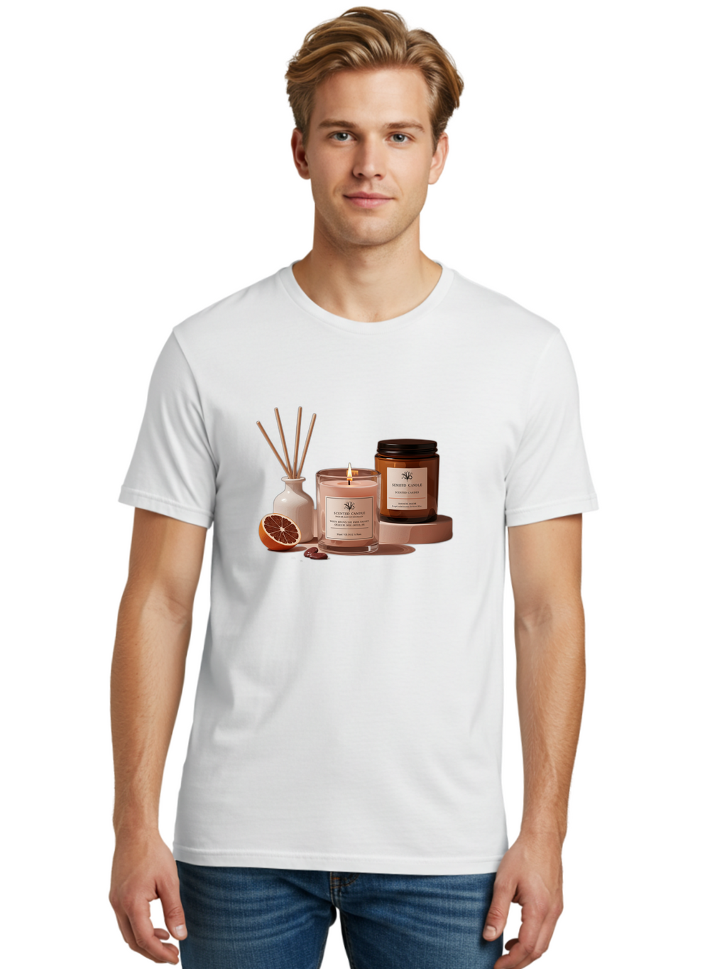 Scented-Candle-1 Men'S Graphic Tee, 100% Cotton, Comfortable Casual Summer Wear, Machine Washable, Vintage Camera, Old Camera, Antique Camera, Black Camera, Classic Photography, Photography Equipment, Nostalgic Device, Film Camera, Camera Art Bah076