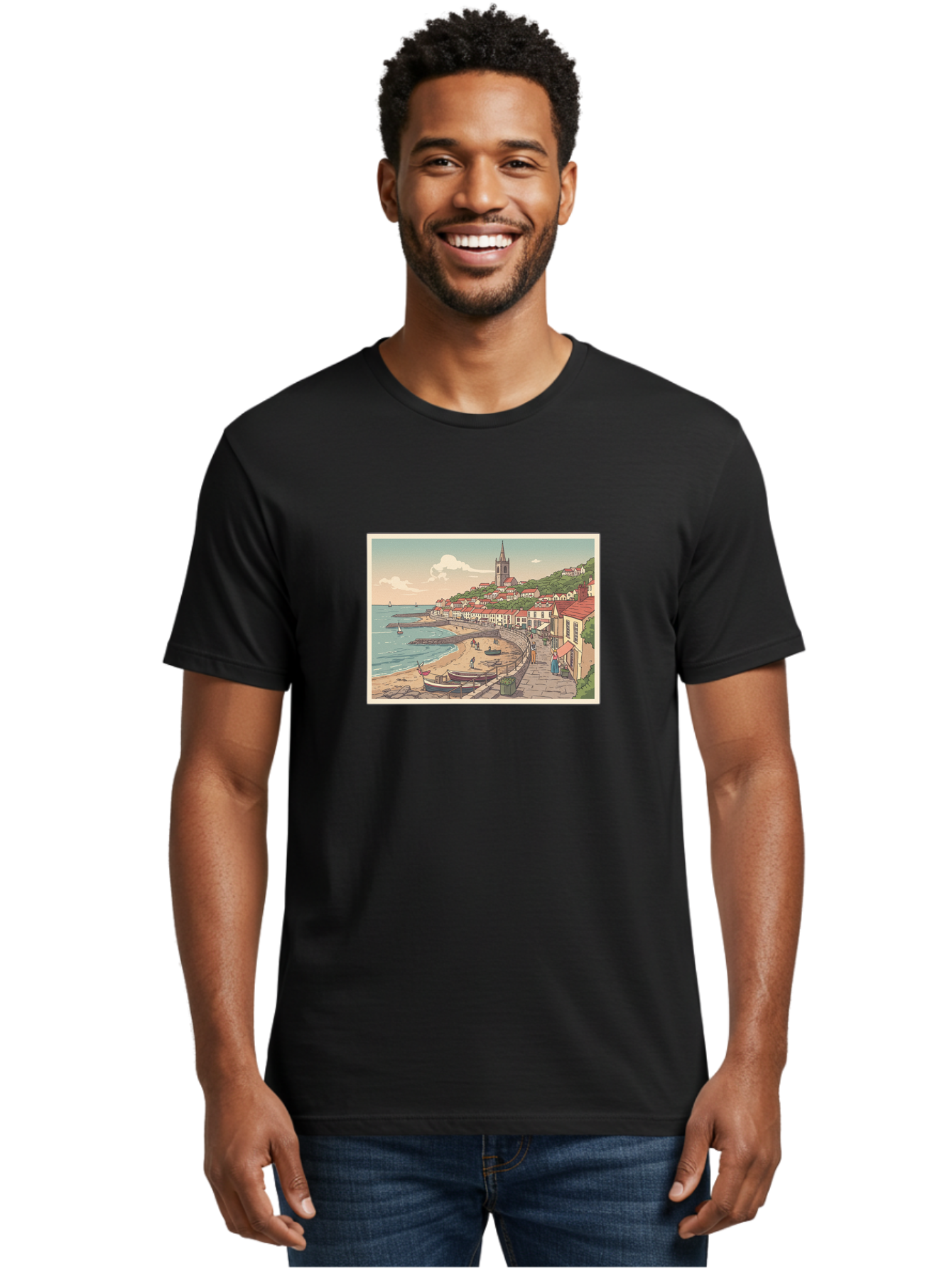 Seaside-Village Men'S Graphic Tee, 100% Cotton, Comfortable Casual Summer Wear, Machine Washable, Vintage Camera, Old Camera, Antique Camera, Black Camera, Classic Photography, Photography Equipment, Nostalgic Device, Film Camera, Camera Art Bah083