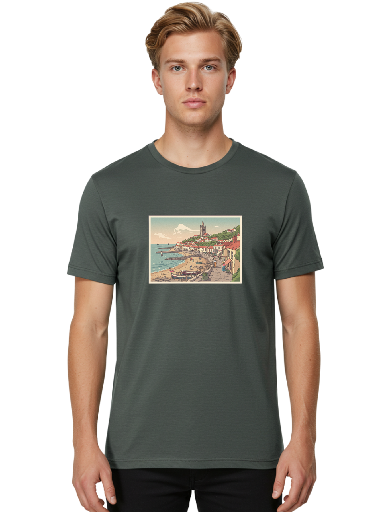 Seaside-Village Men'S Graphic Tee, 100% Cotton, Comfortable Casual Summer Wear, Machine Washable, Vintage Camera, Old Camera, Antique Camera, Black Camera, Classic Photography, Photography Equipment, Nostalgic Device, Film Camera, Camera Art Bah083