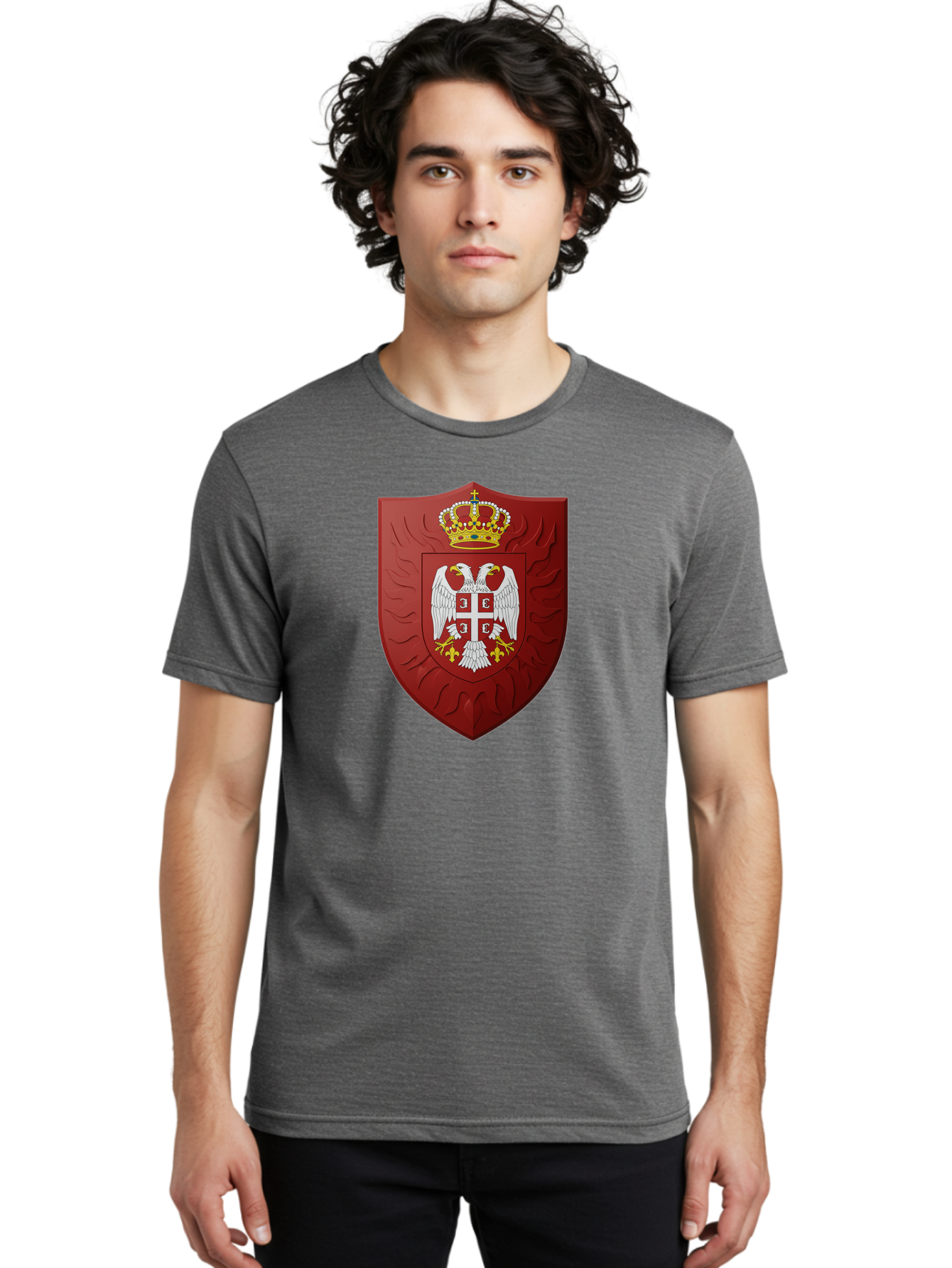 Serbian-Coat-Of-Arms-1 Men'S Graphic Tee, 100% Cotton, Comfortable Casual Summer Wear, Machine Washable, Vintage Camera, Old Camera, Antique Camera, Black Camera, Classic Photography, Photography Equipment, Nostalgic Device, Film Camera, Bah085