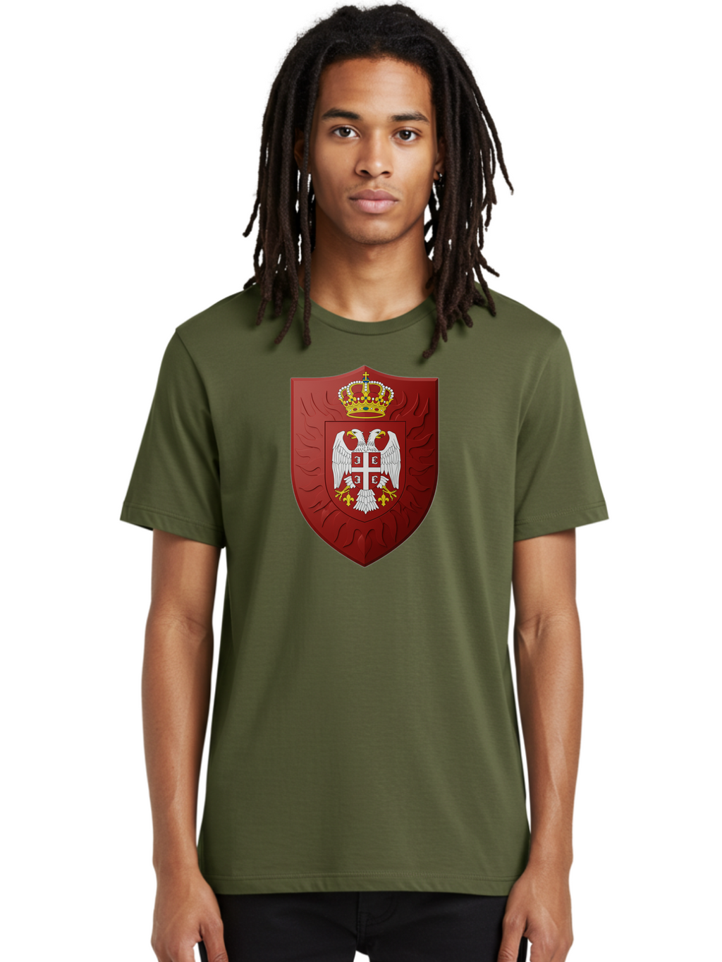 Serbian-Coat-Of-Arms-1 Men'S Graphic Tee, 100% Cotton, Comfortable Casual Summer Wear, Machine Washable, Vintage Camera, Old Camera, Antique Camera, Black Camera, Classic Photography, Photography Equipment, Nostalgic Device, Film Camera, Bah085