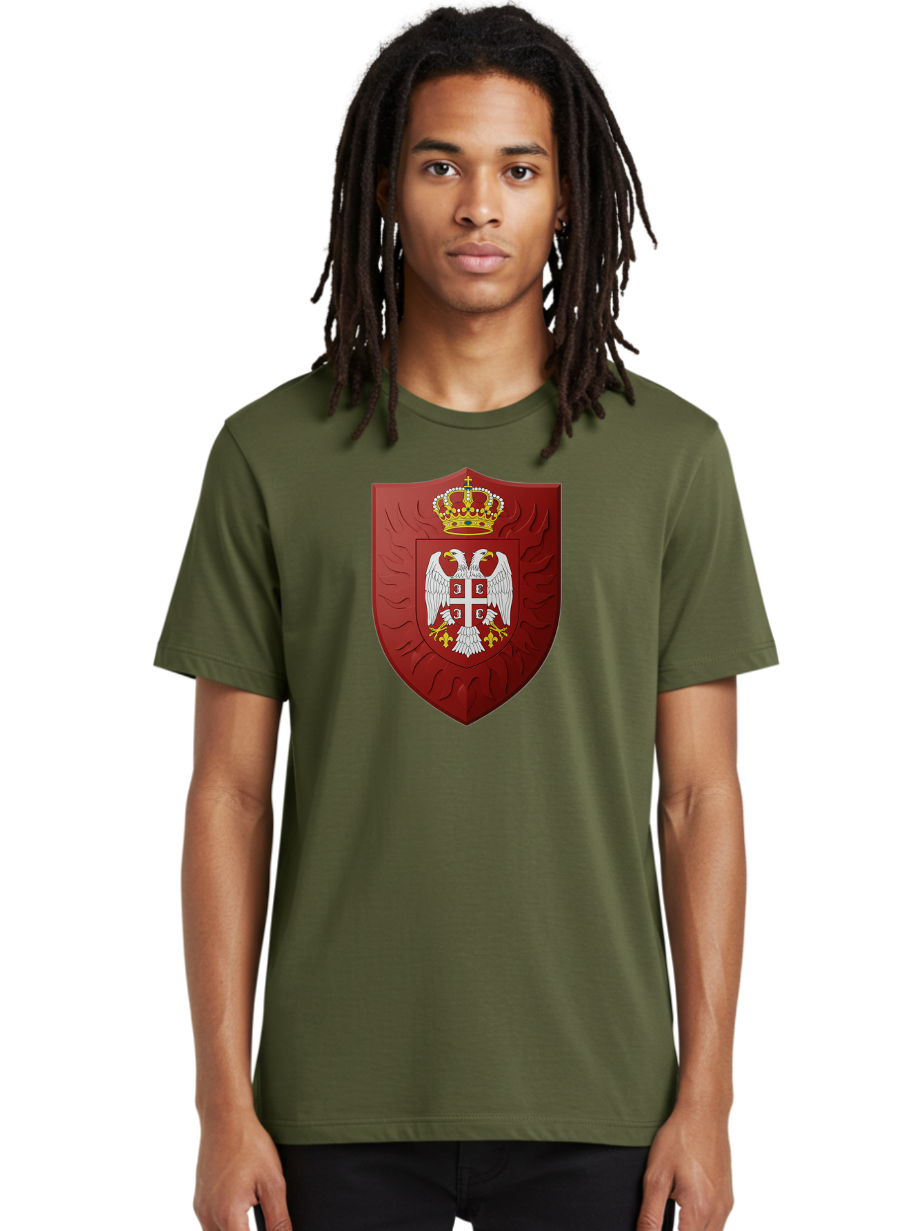 Serbian-Coat-Of-Arms-1 Men'S Graphic Tee, 100% Cotton, Comfortable Casual Summer Wear, Machine Washable, Vintage Camera, Old Camera, Antique Camera, Black Camera, Classic Photography, Photography Equipment, Nostalgic Device, Film Camera, Bah085